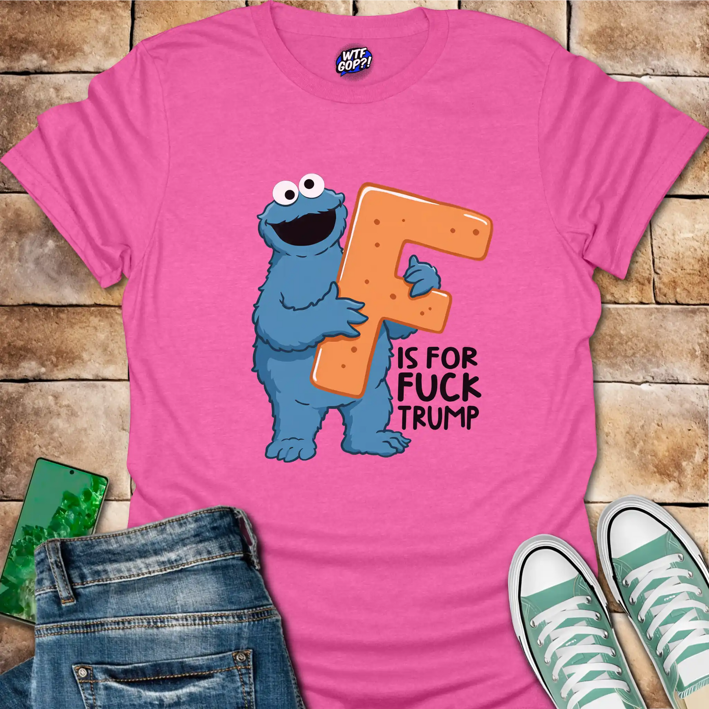 F is for Fuck Trump T-Shirt: Cookie Monster