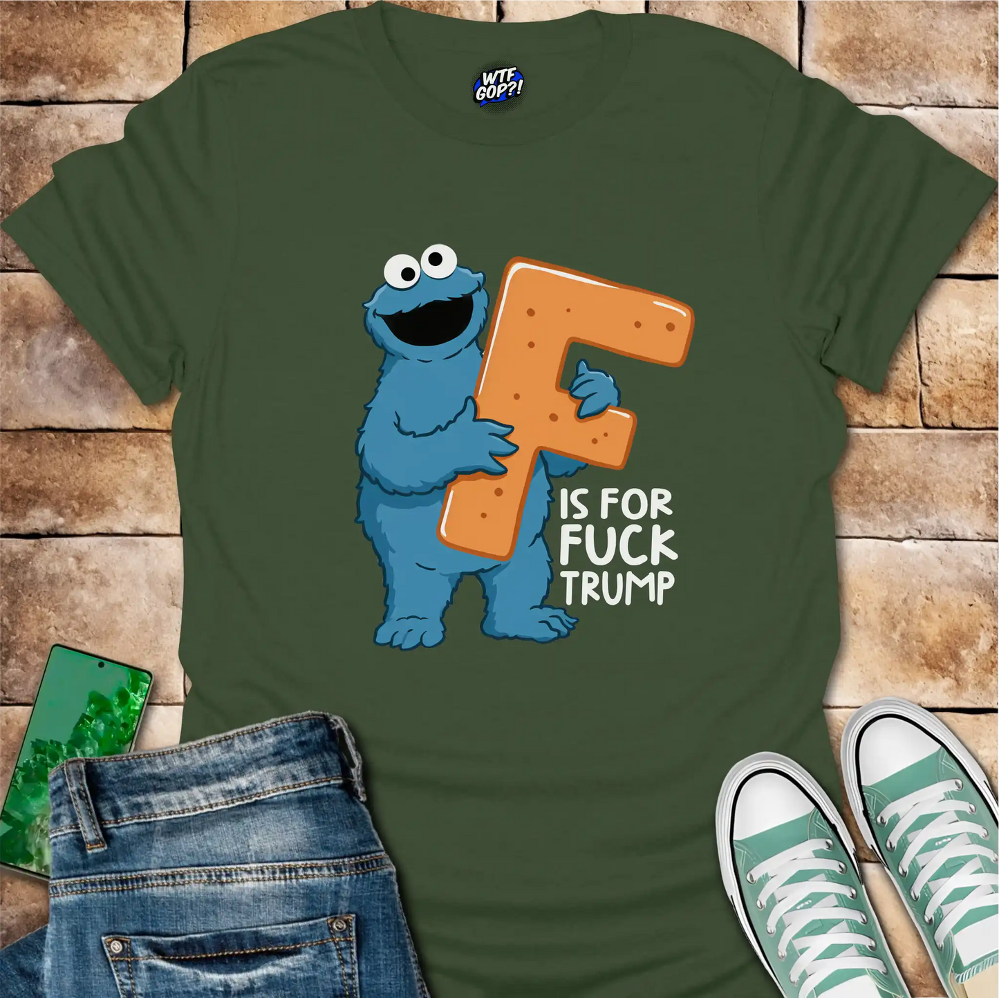 F is for Fuck Trump T-Shirt: Cookie Monster