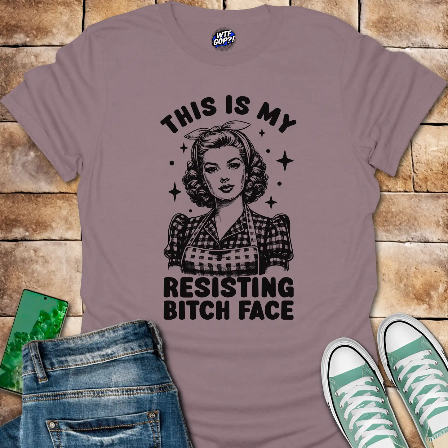 Resisting Bitch Face T-Shirt - Anti-Trump Feminist Tee