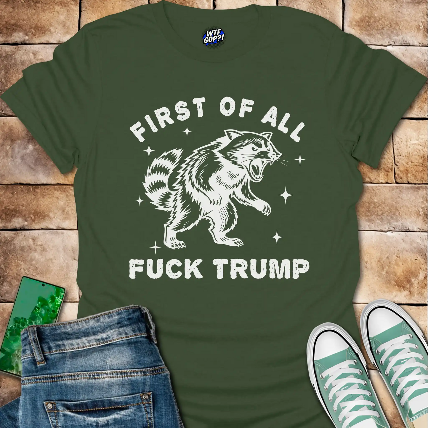 First Of All Fuck Trump T-Shirt - Explicit Anti-Trump Tee