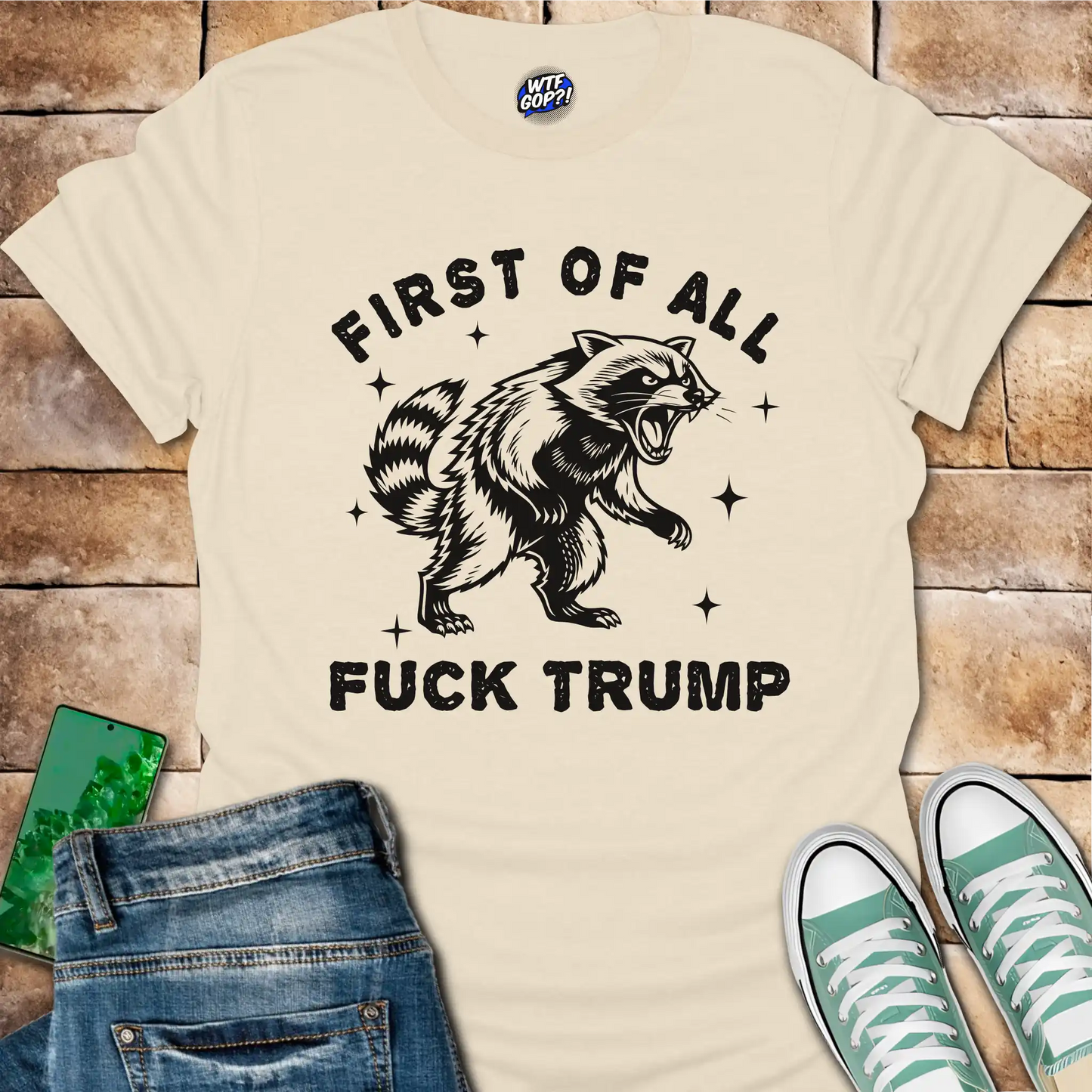 First Of All Fuck Trump T-Shirt - Explicit Anti-Trump Tee