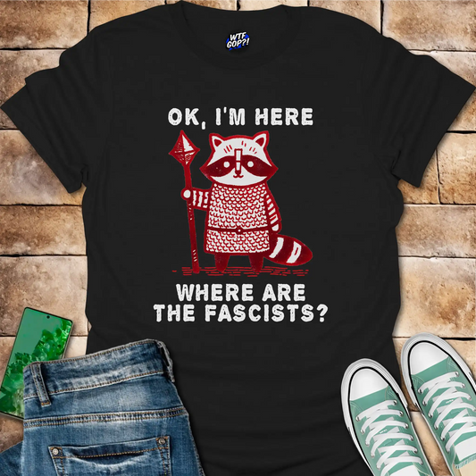 Anti Fascist Raccoon Shirt: Ready to Fight Fascism