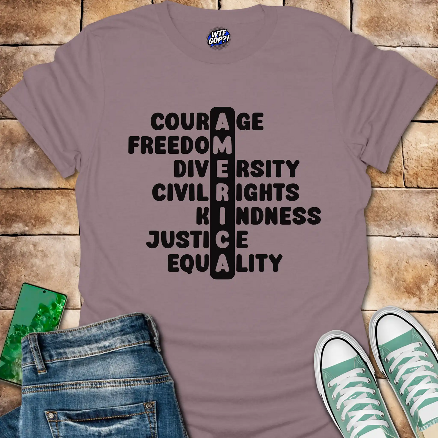 America Acronym T-Shirt - Courage, Freedom, Diversity Tee