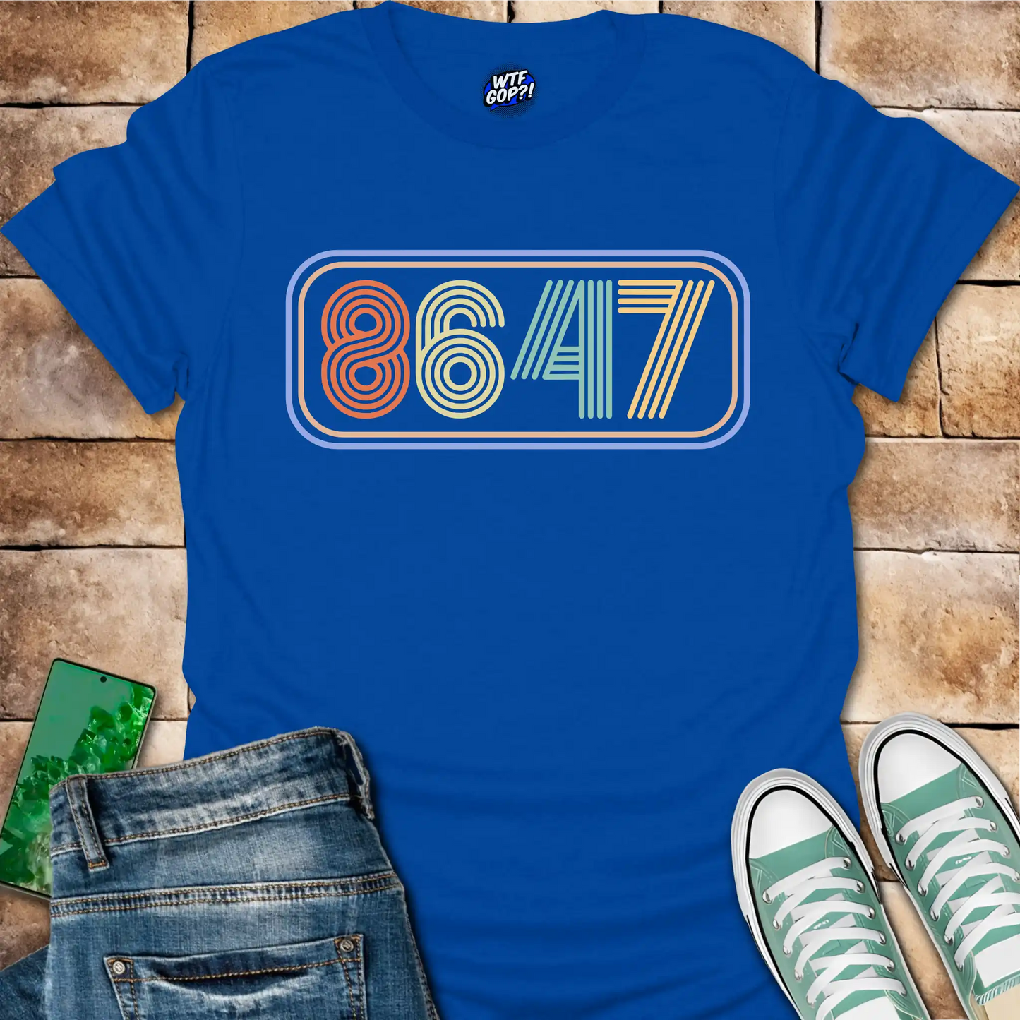 8647 Neon T-Shirt - Retro Anti-Trump, Subtle Political Tee