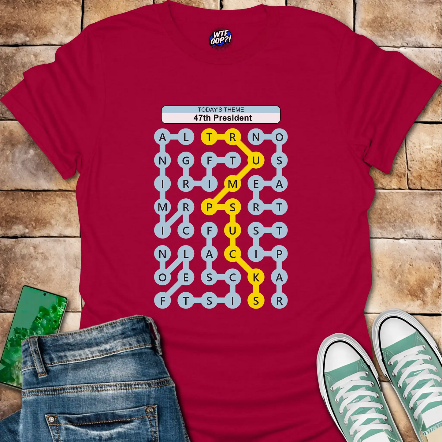 Trump Sucks Strands Puzzle T-Shirt - Anti-Trump Game Tee