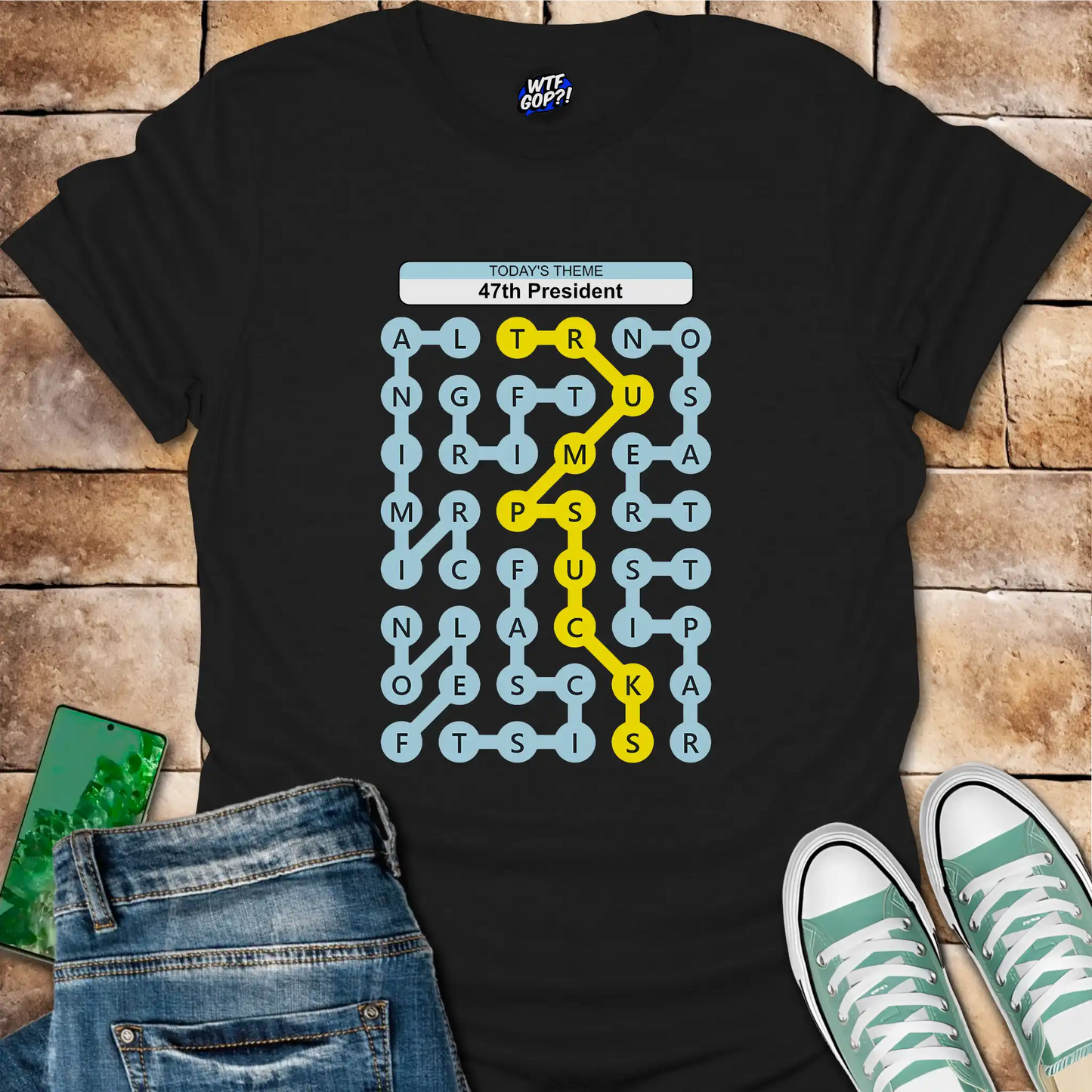Trump Sucks Strands Puzzle T-Shirt - Anti-Trump Game Tee