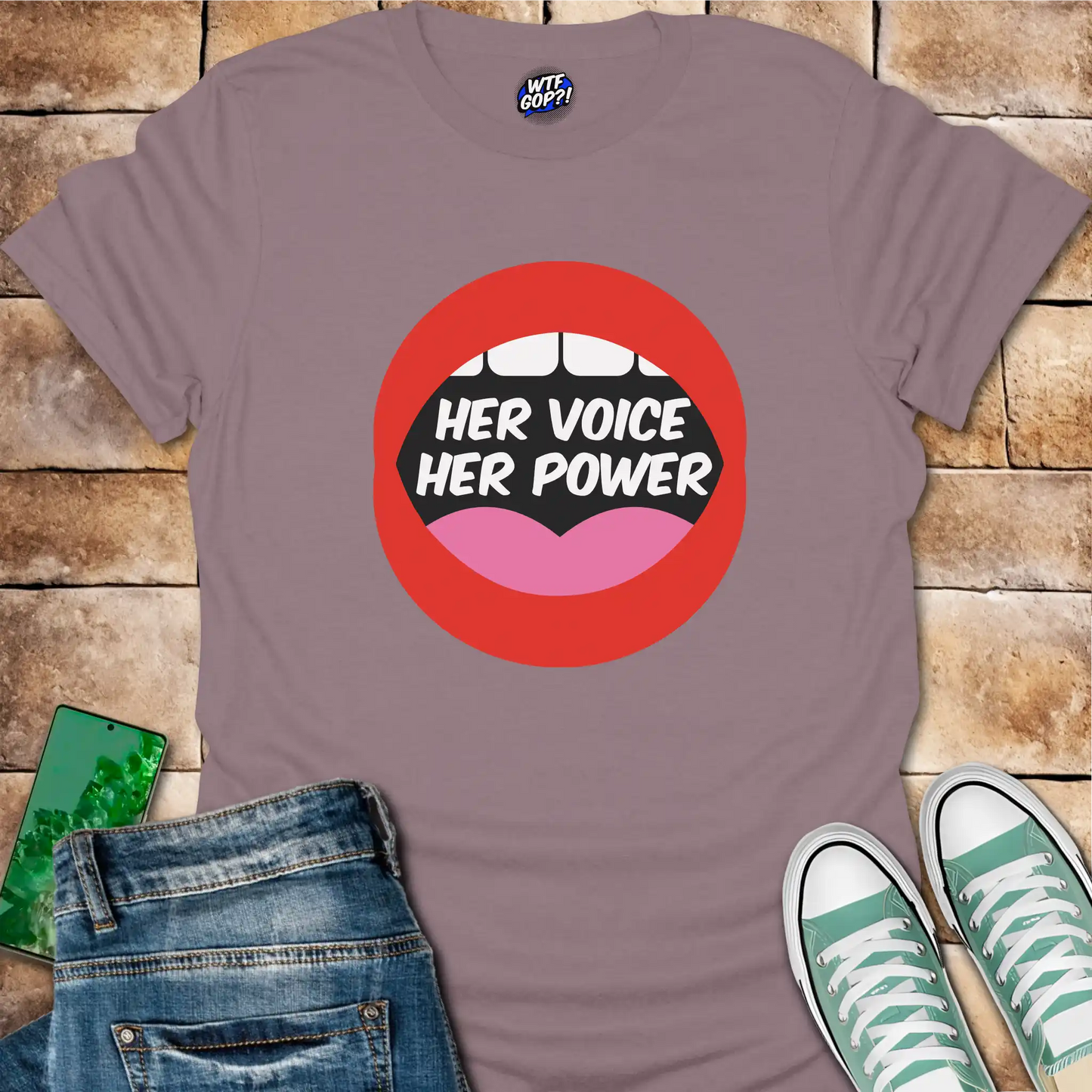 Her Voice Her Power T-Shirt - Empowering Feminist Tee