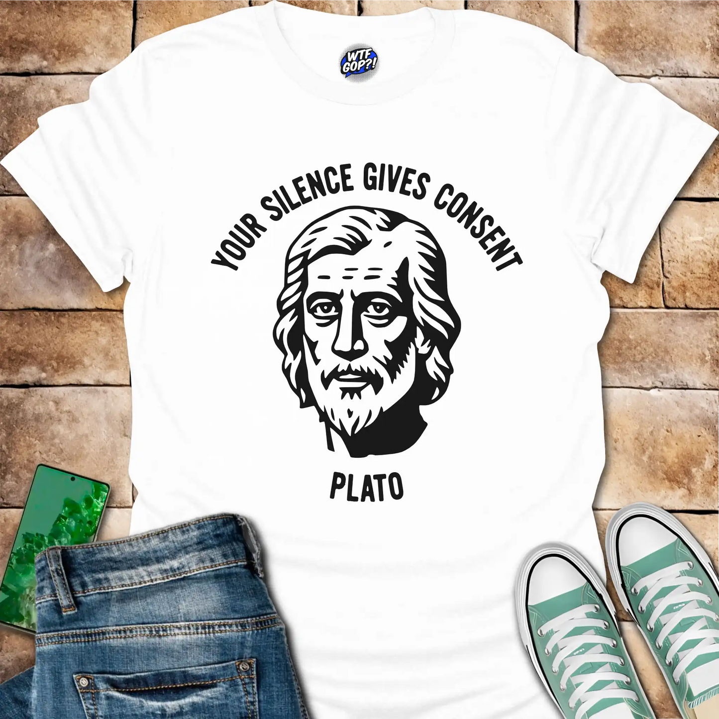 Plato Quote Shirt | Your Silence Gives Consent | Political Philosophy Tee