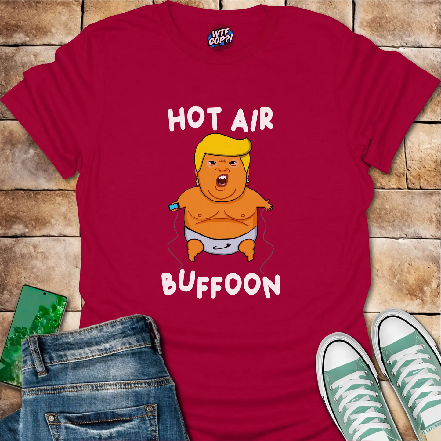 Cherry Red Baby Balloon t-shirt with hot air buffoon graphic