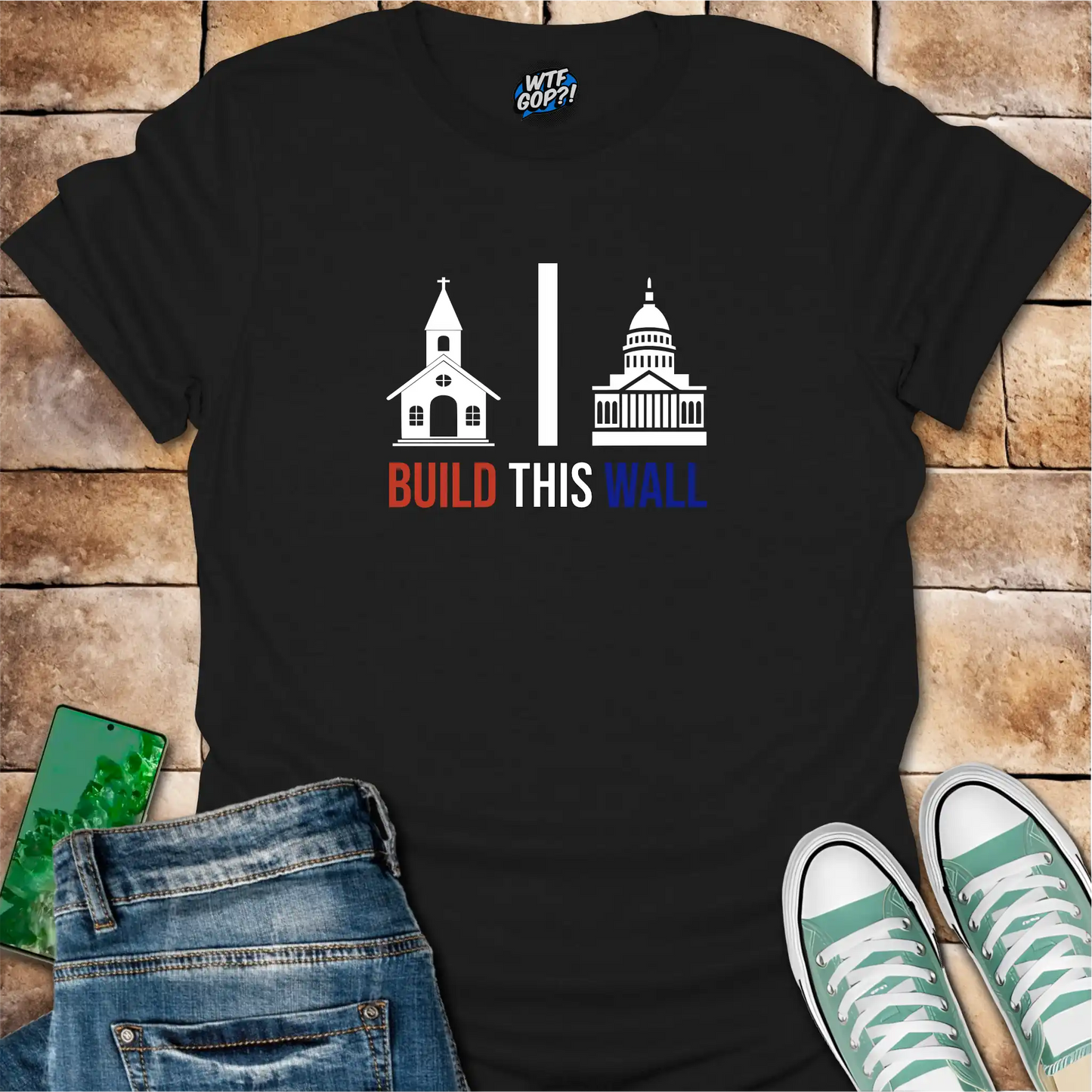 Build This Wall Church State Separation T-Shirt | Constitutional Tee