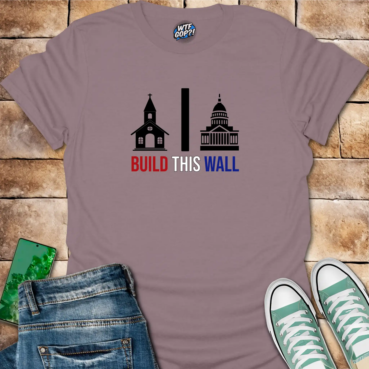 Build This Wall Church State Separation T-Shirt | Constitutional Tee