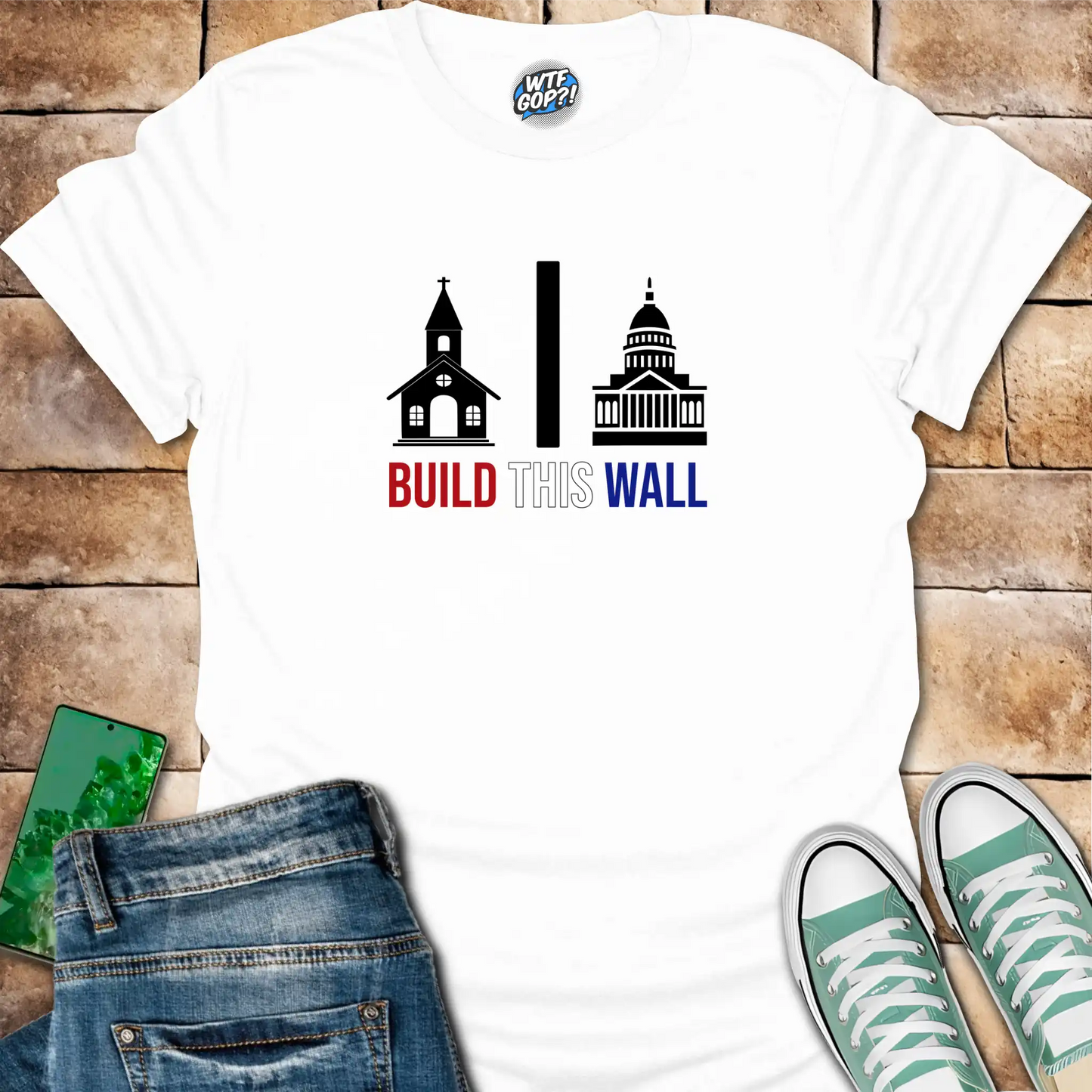 Build This Wall Church State Separation T-Shirt | Constitutional Tee