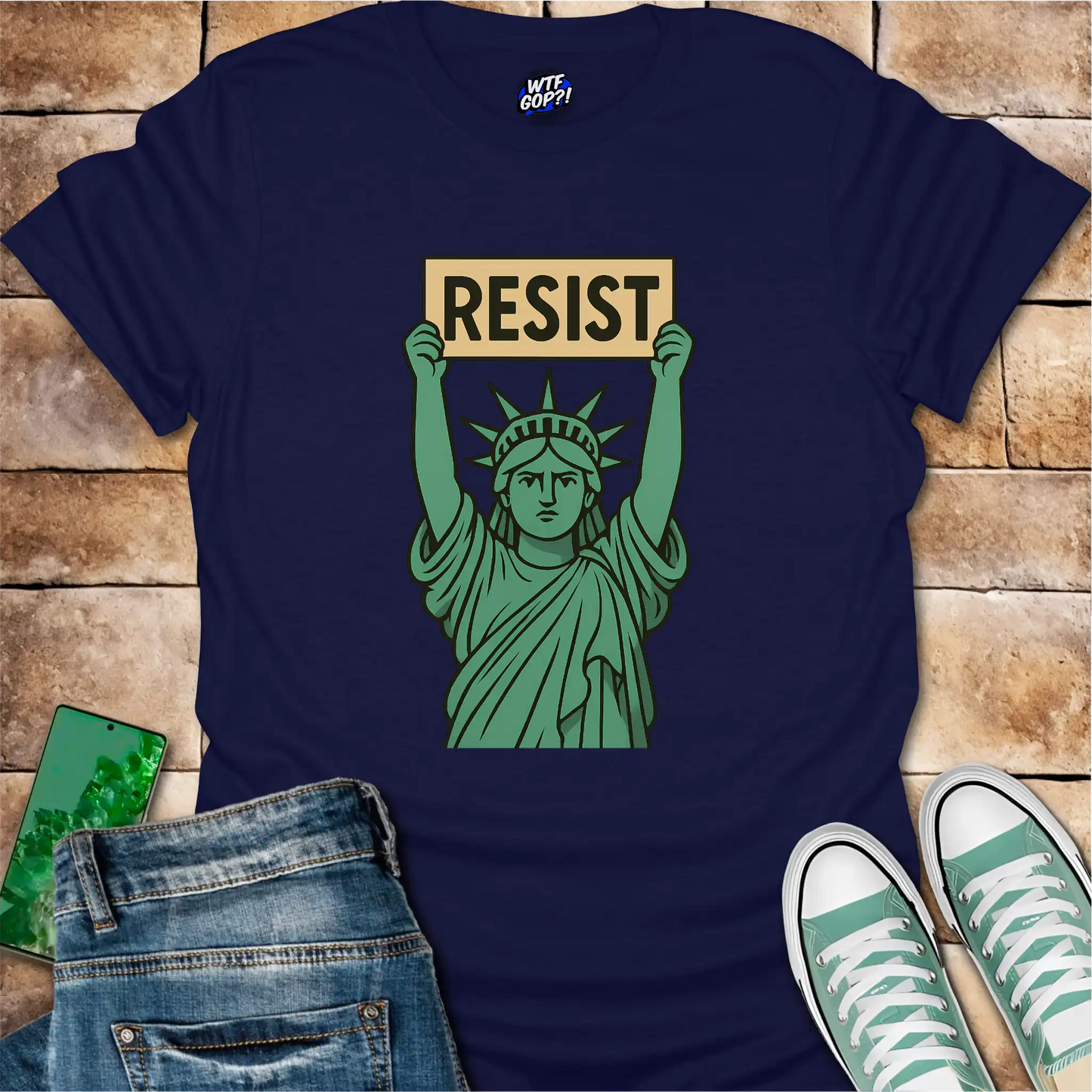 Resist T-Shirt: Statue of Liberty Protest Design