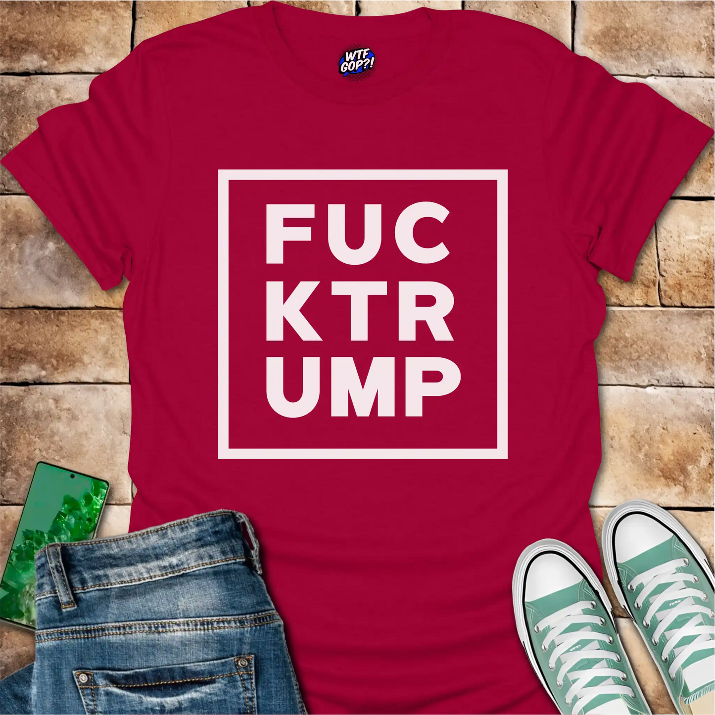 Fuck Trump Minimalist Square Design Shirt