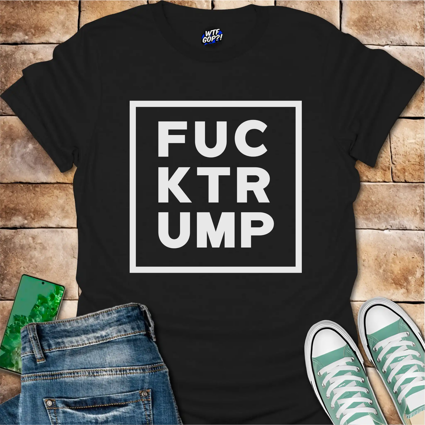 Fuck Trump Minimalist Square Design Shirt