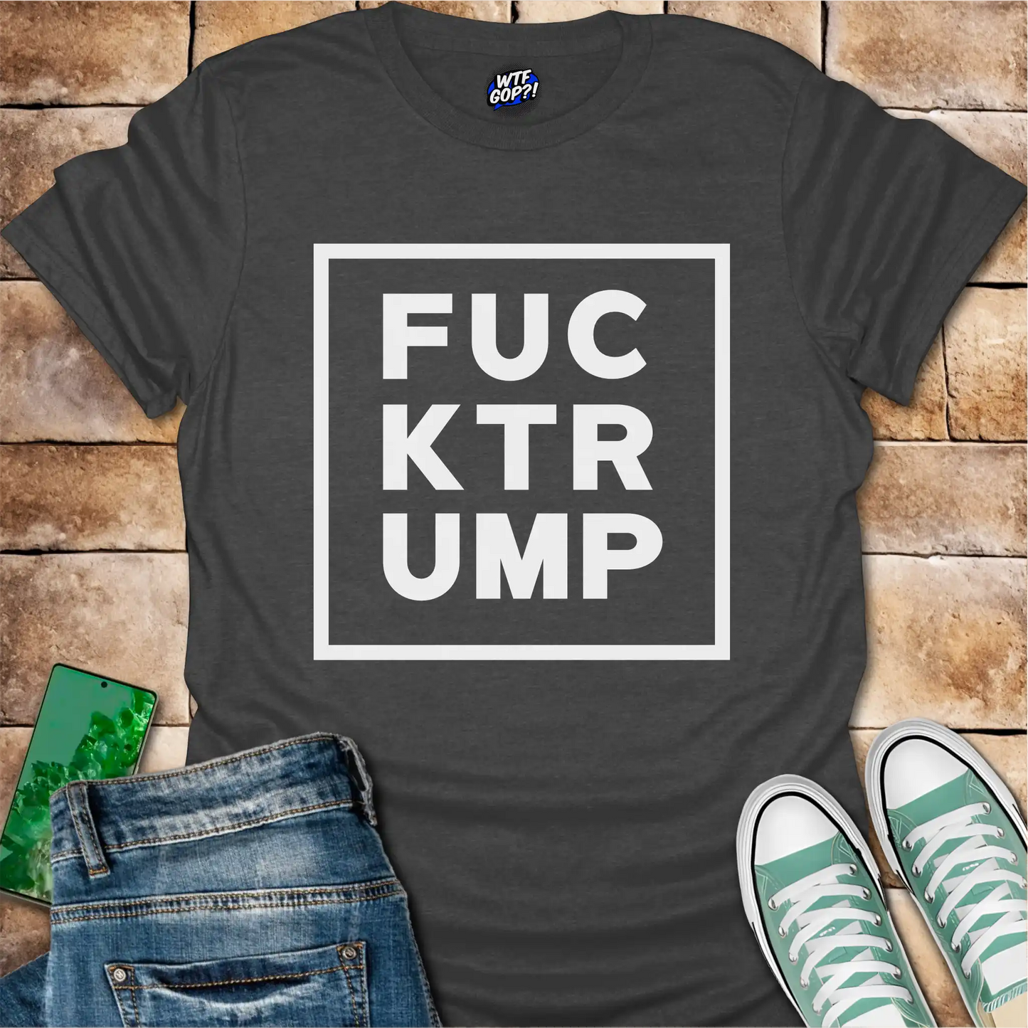 Fuck Trump Minimalist Square Design Shirt
