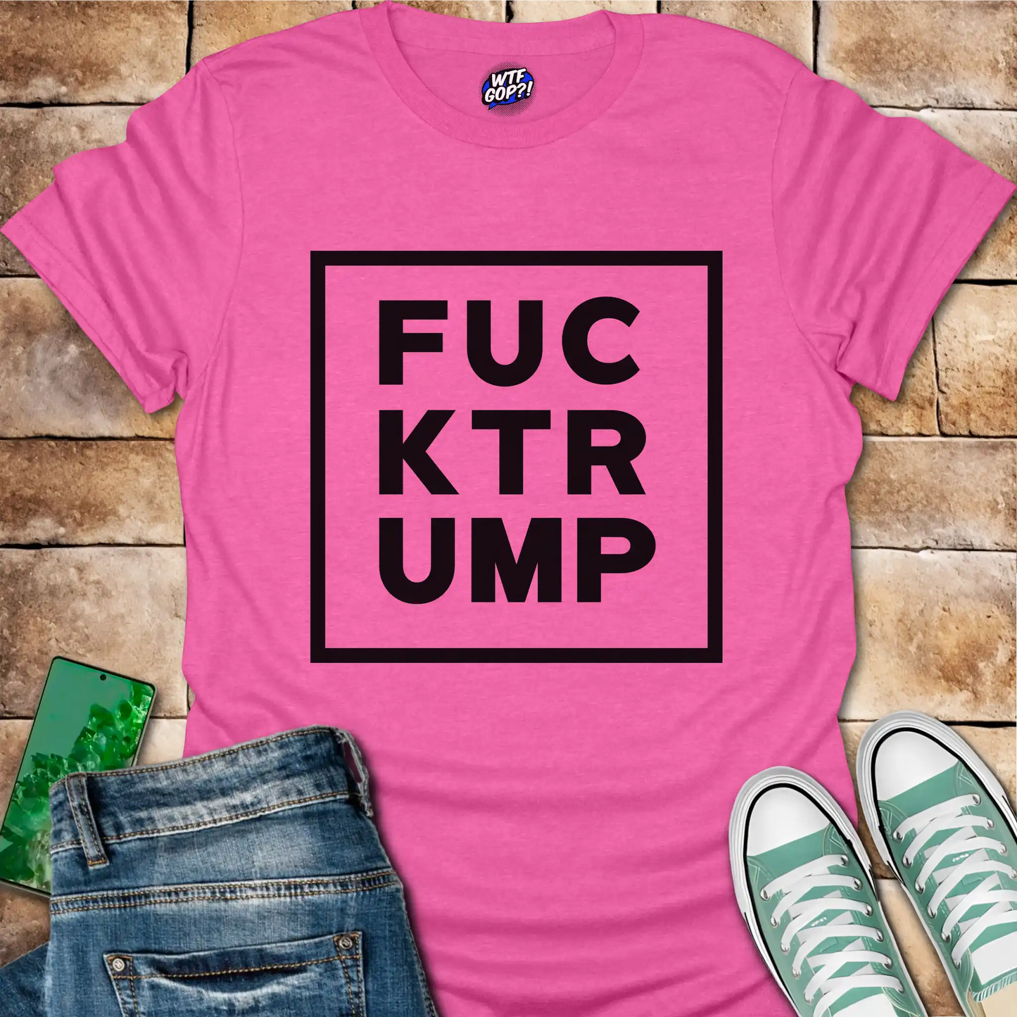 Fuck Trump Minimalist Square Design Shirt