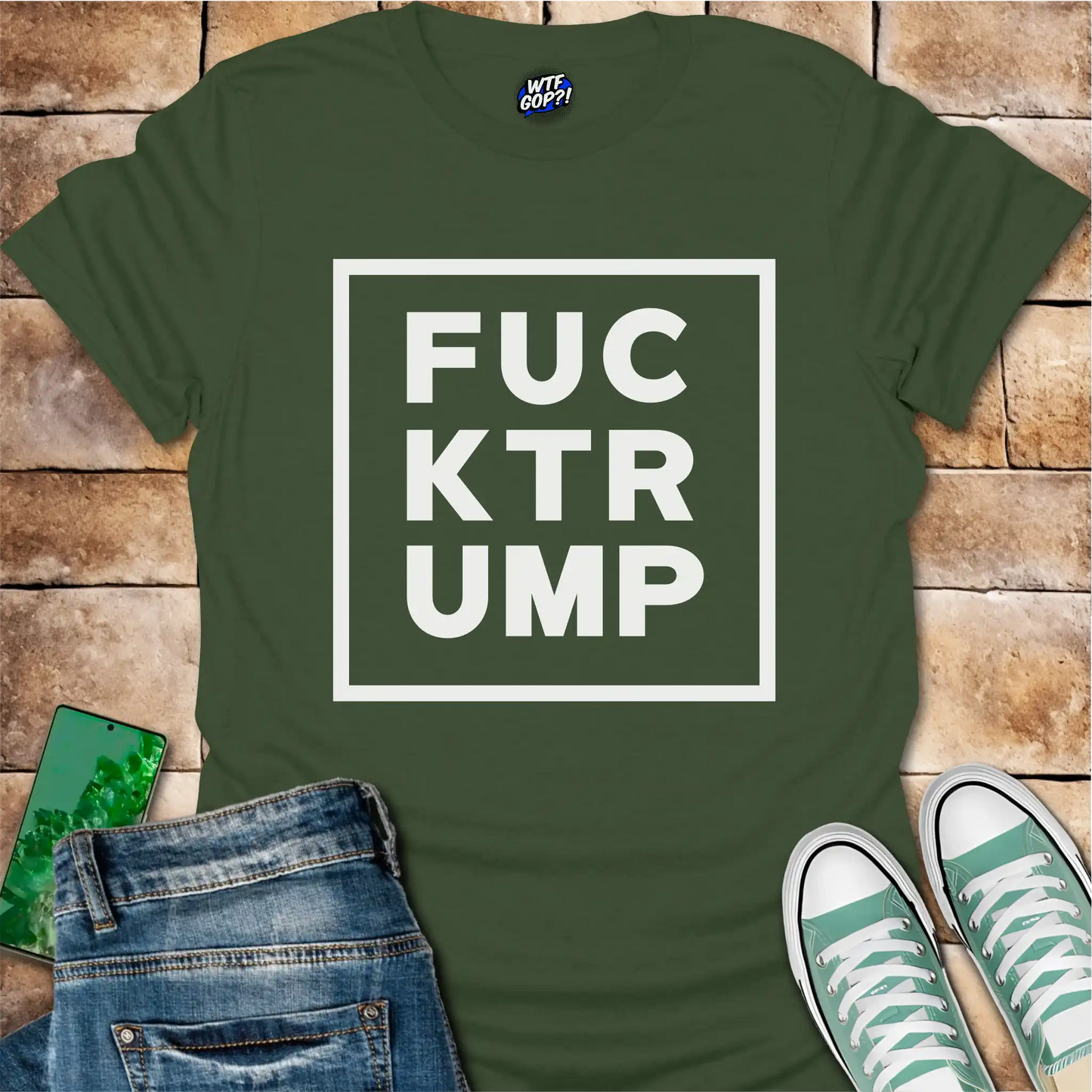 Fuck Trump Minimalist Square Design Shirt