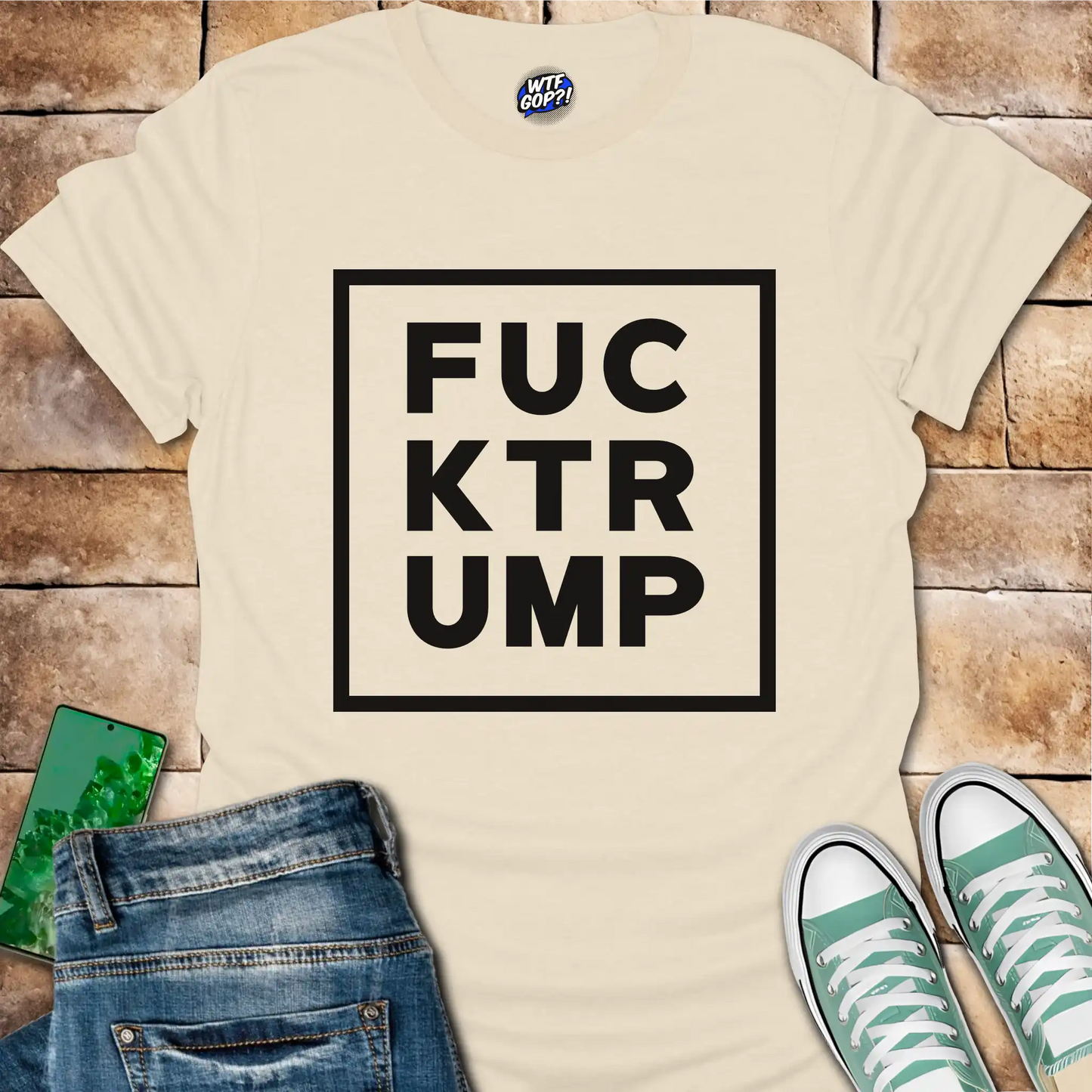 Fuck Trump Minimalist Square Design Shirt