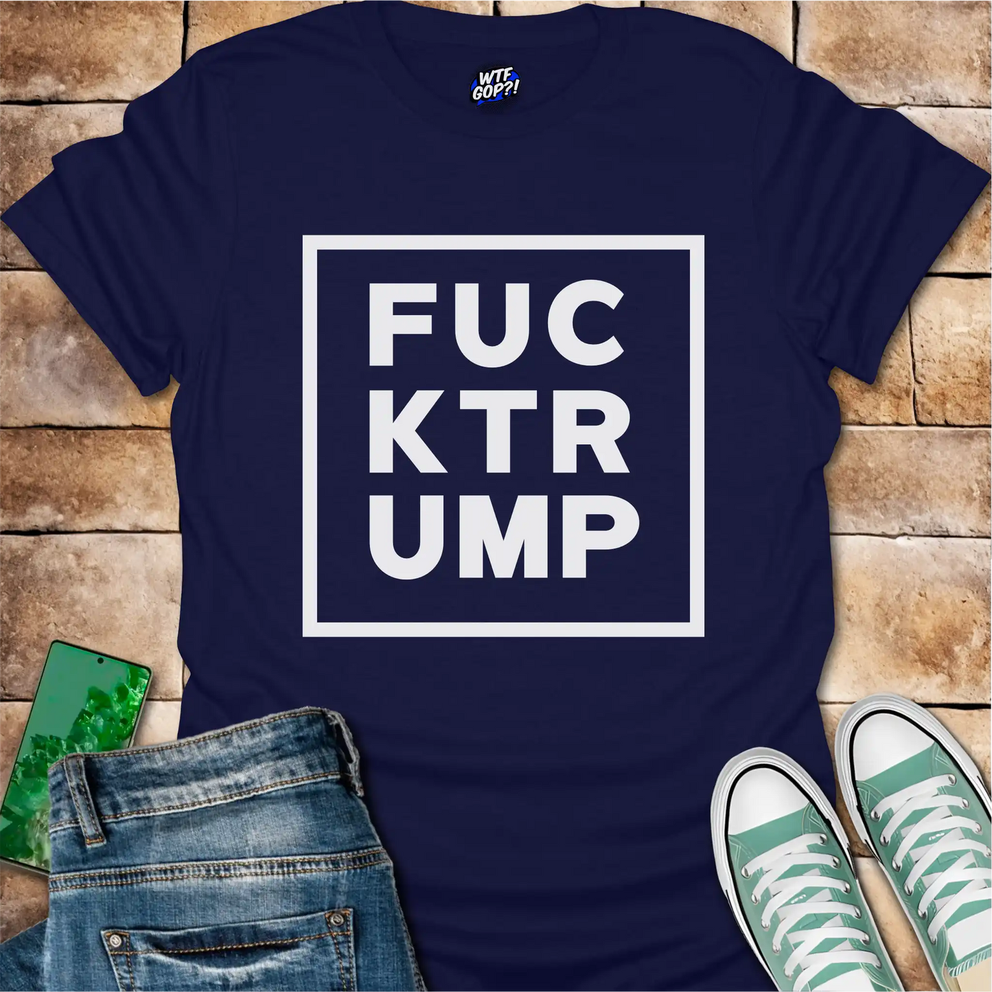 Fuck Trump Minimalist Square Design Shirt