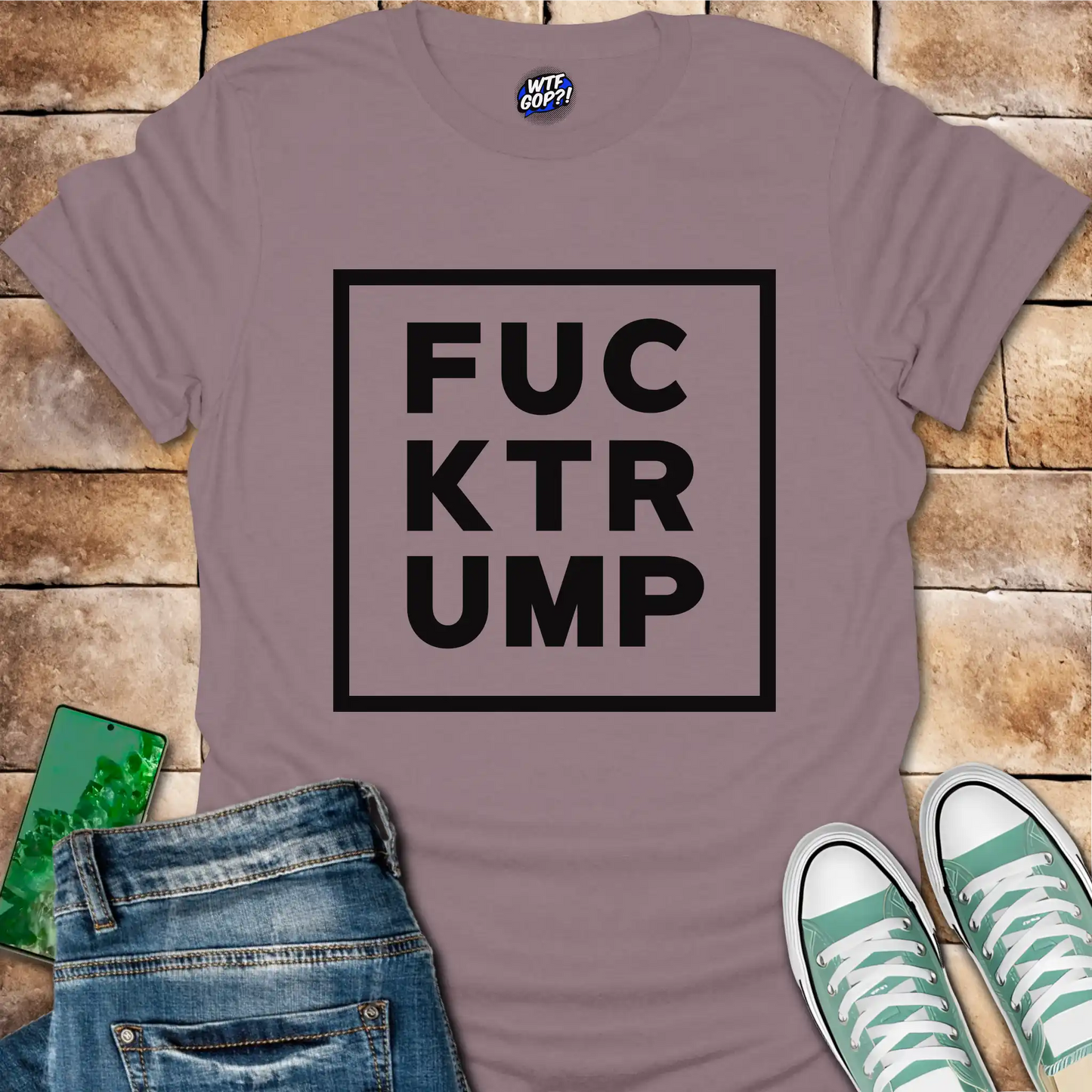 Fuck Trump Minimalist Square Design Shirt