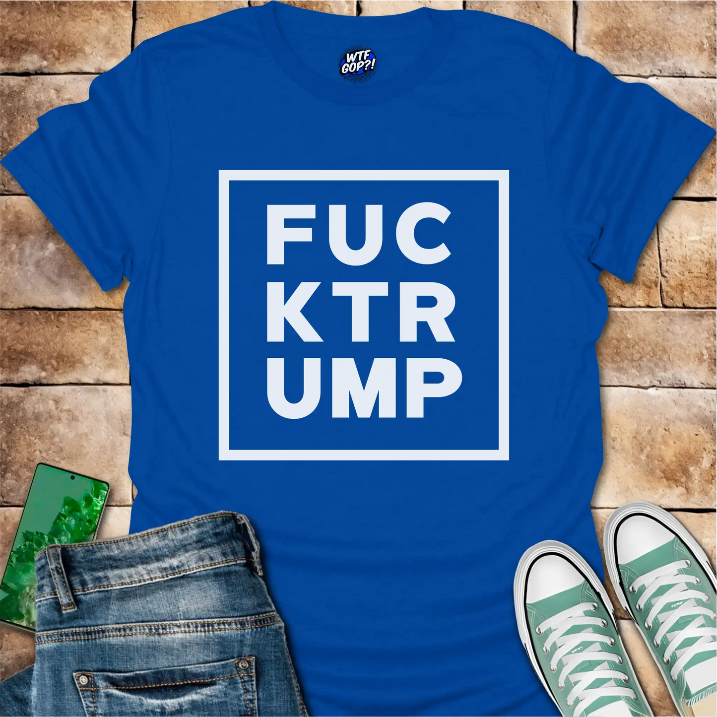 Fuck Trump Minimalist Square Design Shirt