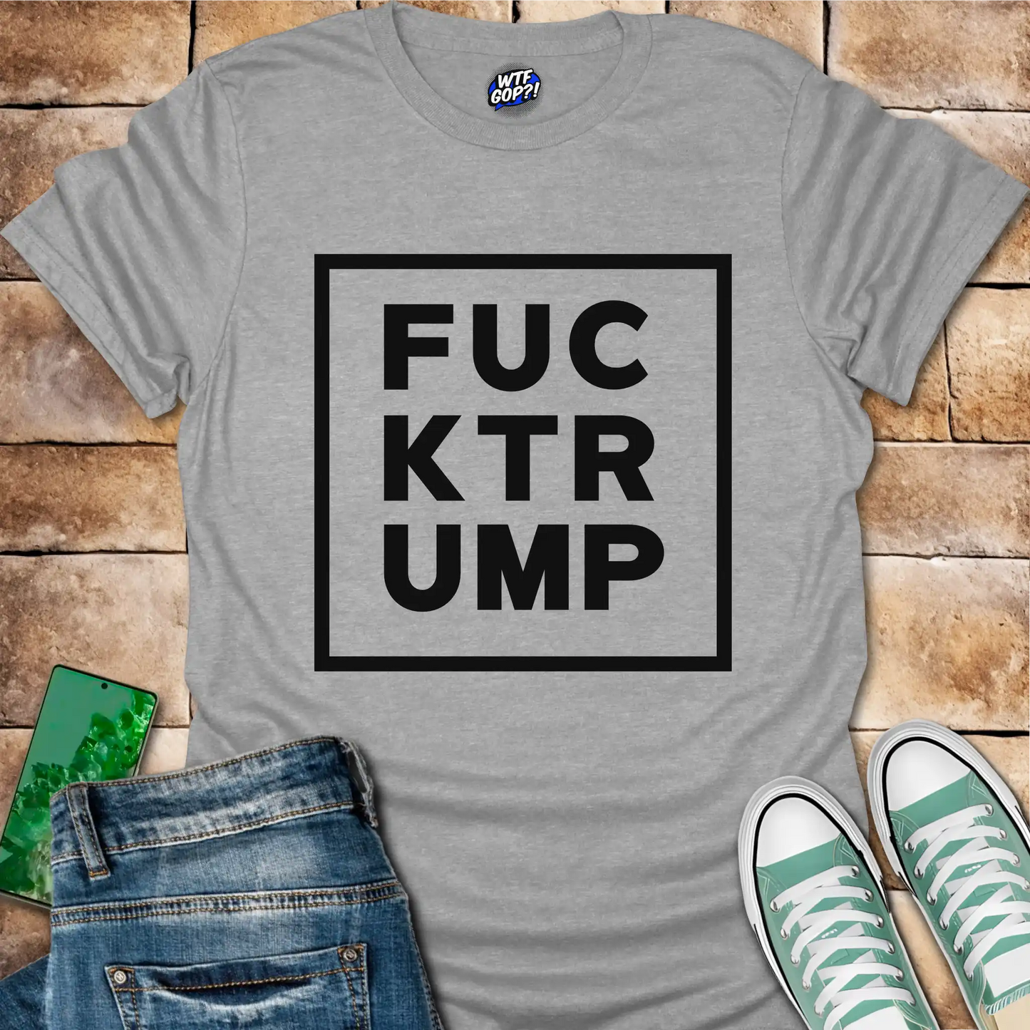 Fuck Trump Minimalist Square Design Shirt