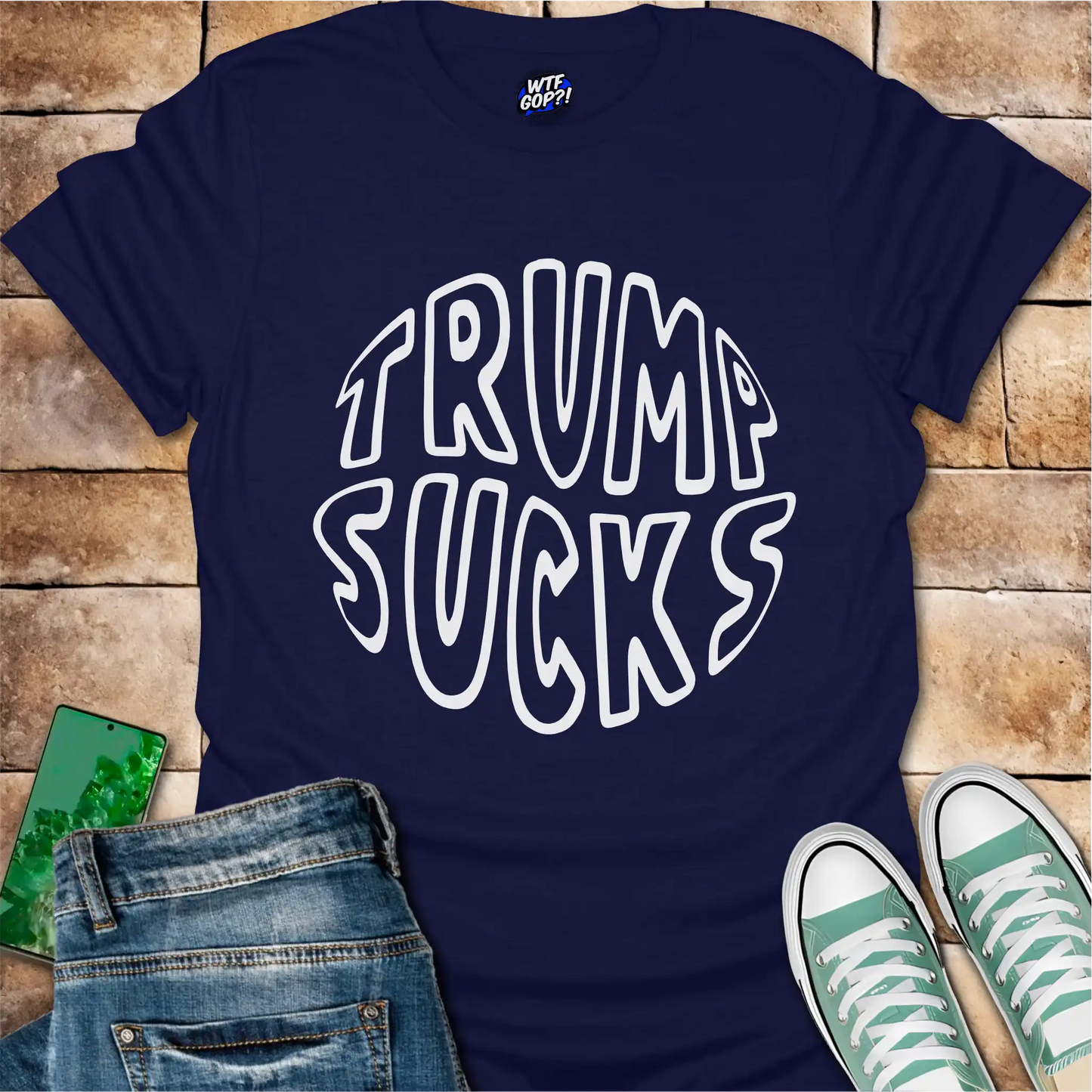 Trump Sucks Circular Design T-Shirt