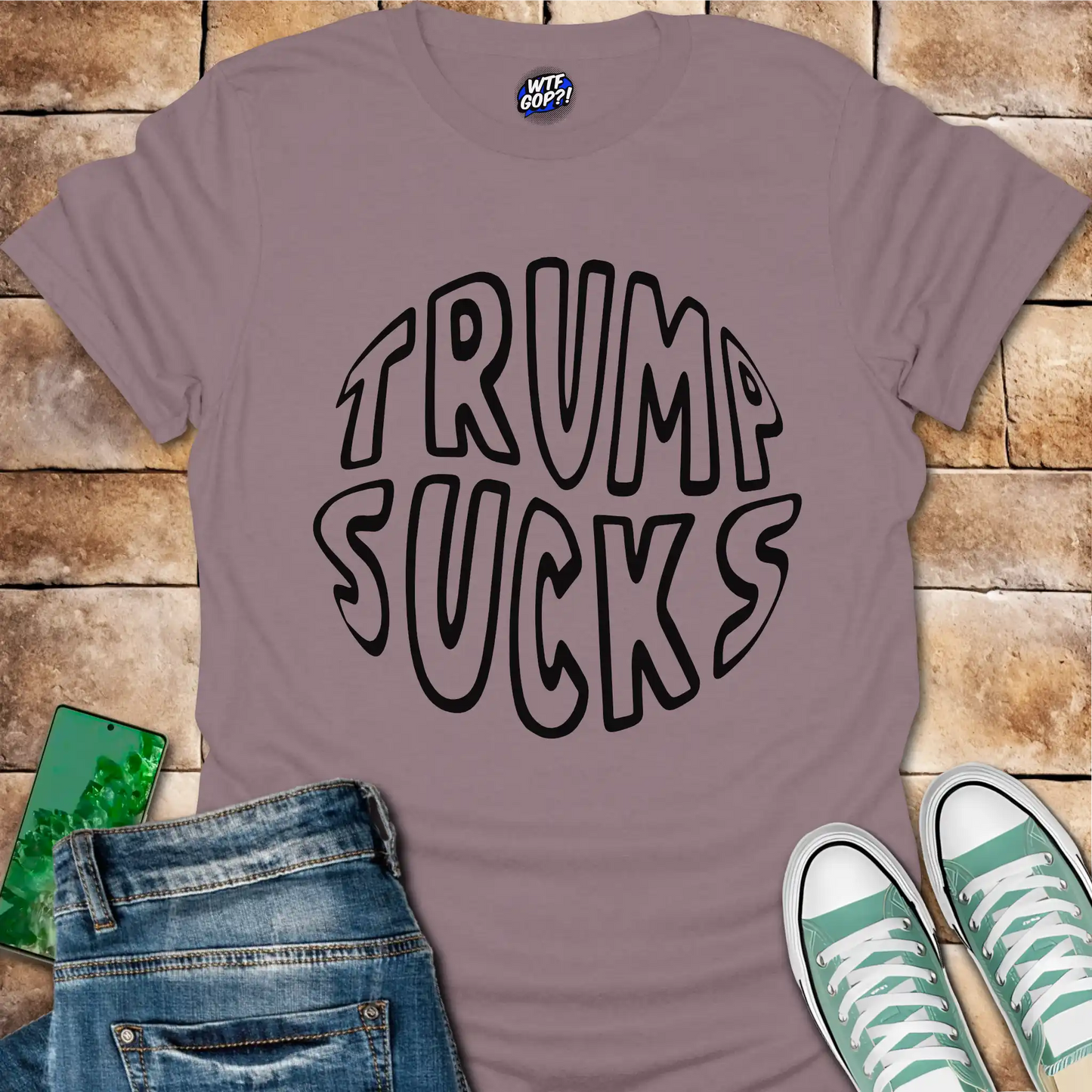 Trump Sucks Circular Design T-Shirt