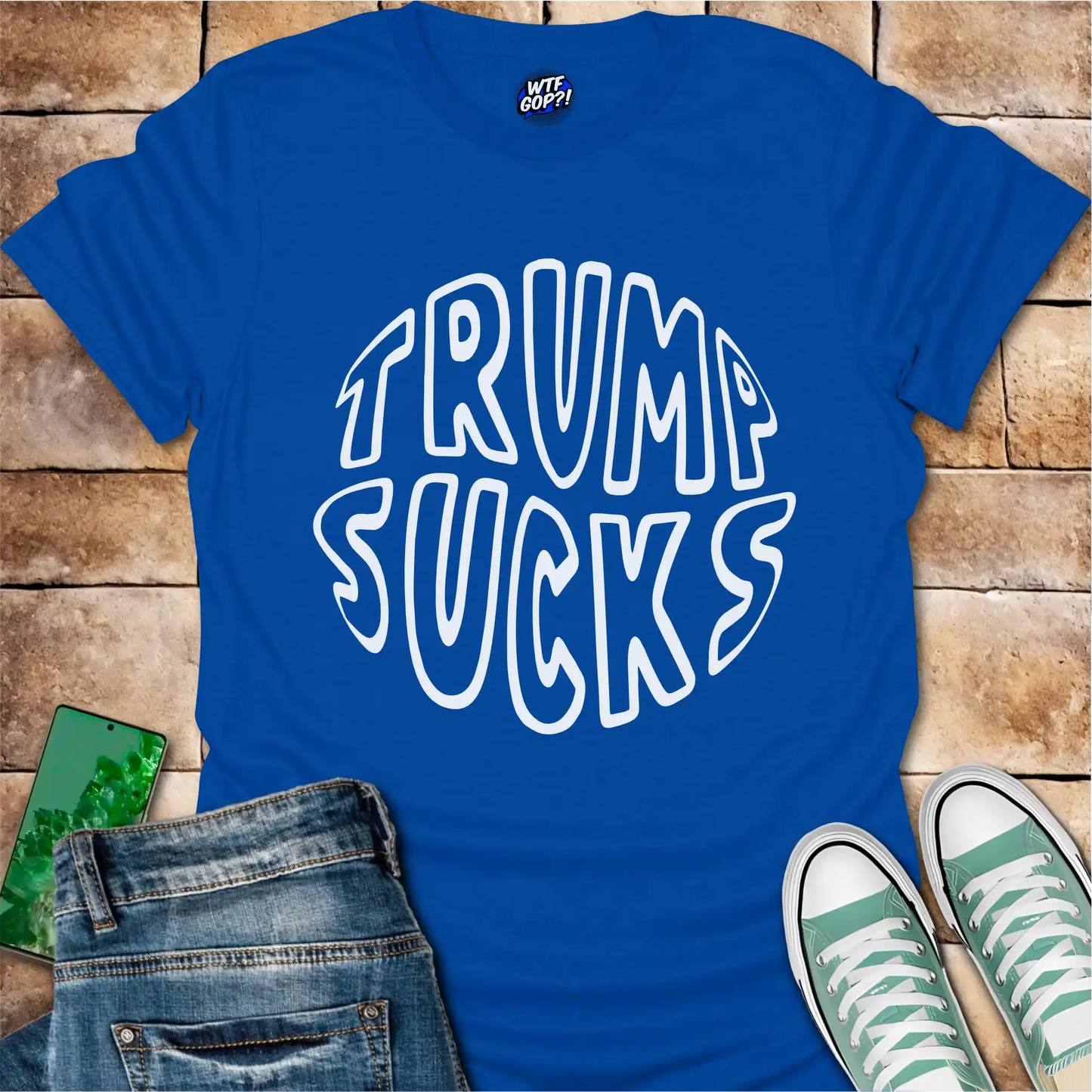 Trump Sucks Circular Design T-Shirt