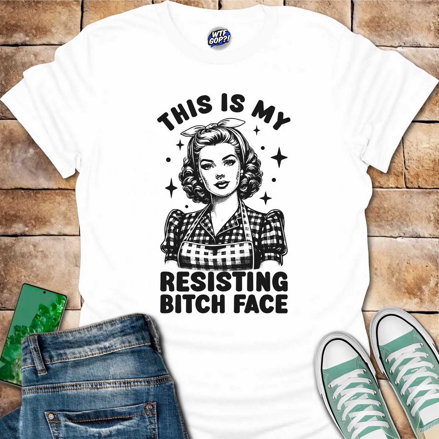 Resisting Bitch Face T-Shirt - Anti-Trump Feminist Tee