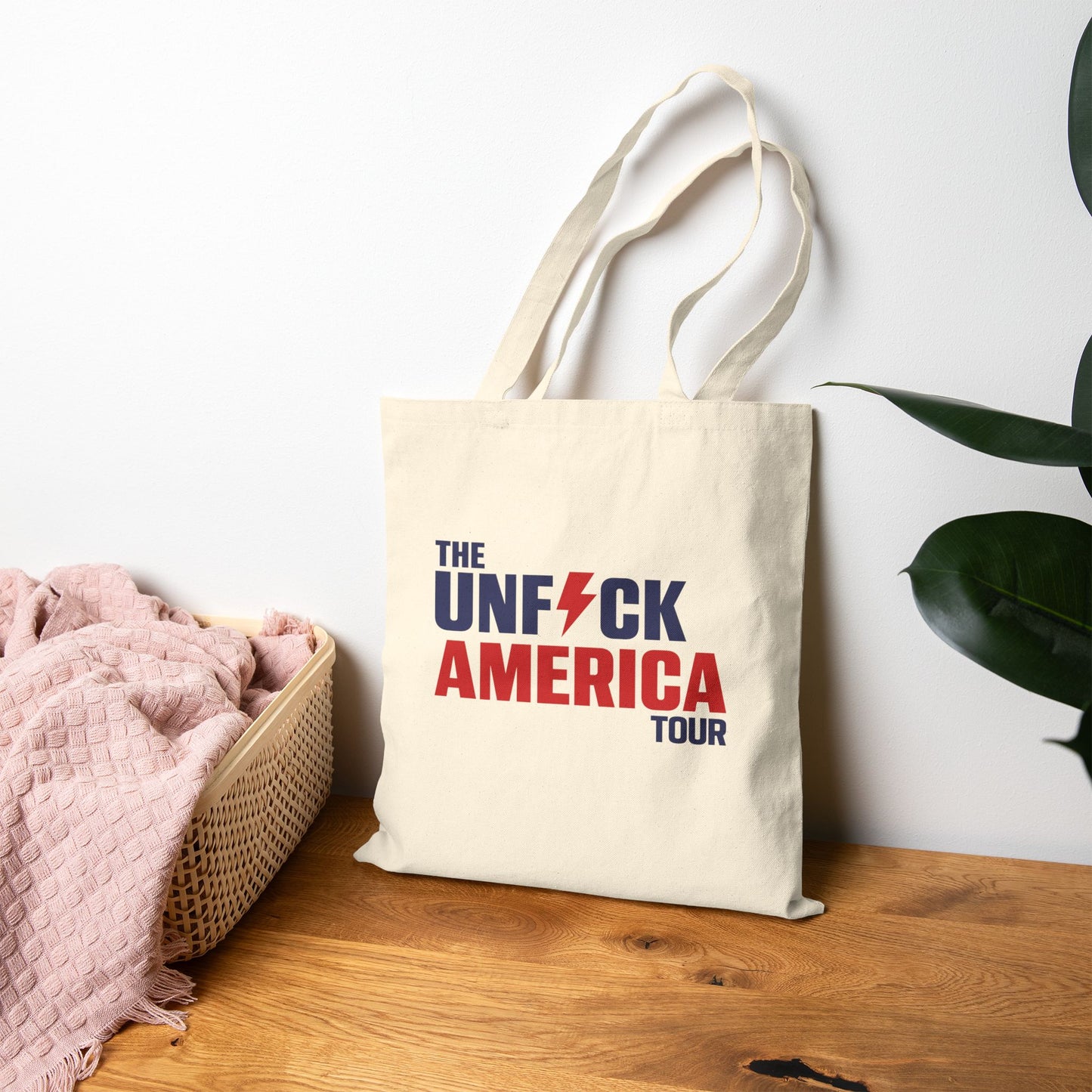 Unfuck America Tour Tote Bag - Progressive Activism Canvas Carrier