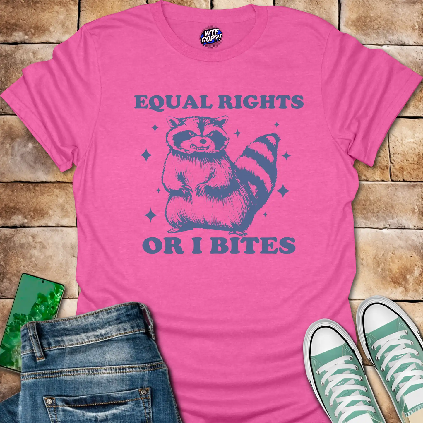 Equal Rights Or I Bites T-Shirt - Funny Activist Raccoon Tee