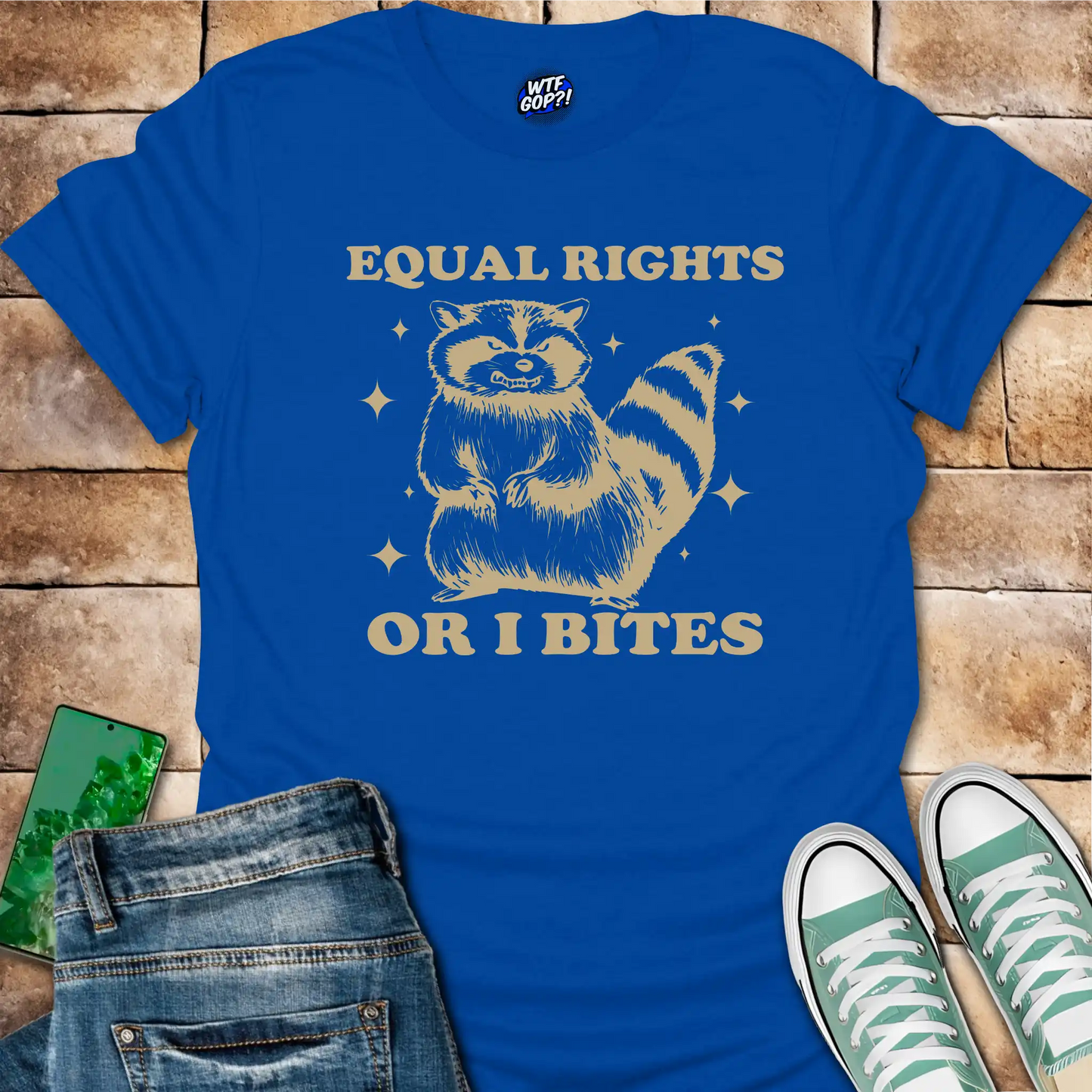 Equal Rights Or I Bites T-Shirt - Funny Activist Raccoon Tee