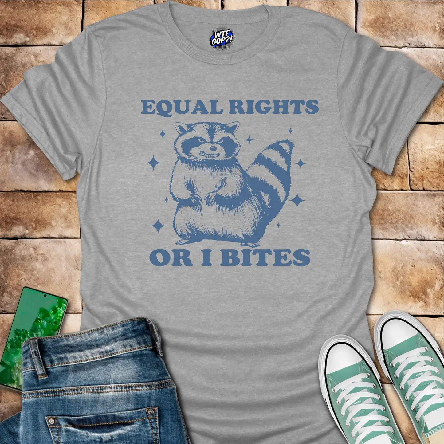 Equal Rights Or I Bites T-Shirt - Funny Activist Raccoon Tee