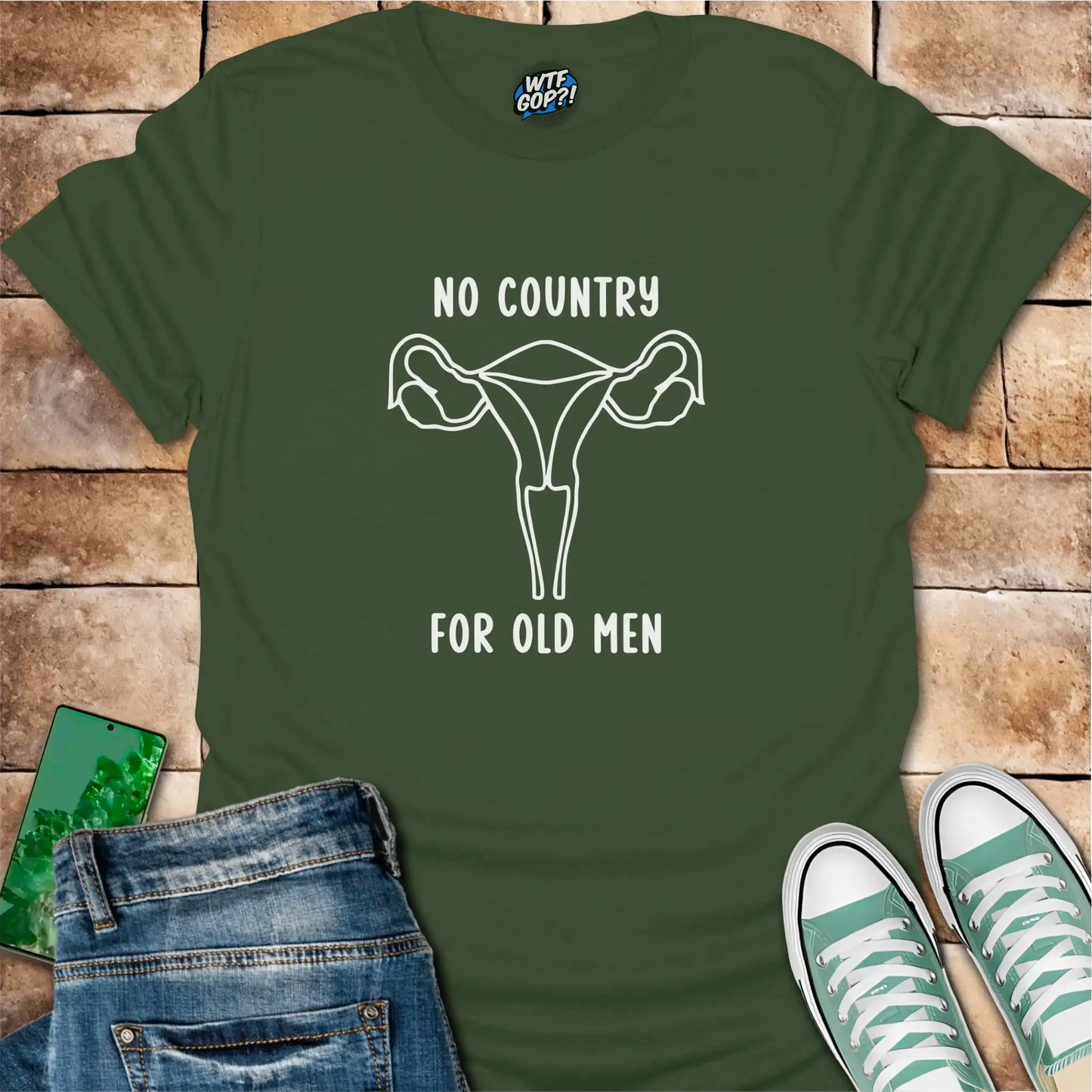 Reproductive Rights Shirt | No Country For Old Men Uterus Feminist Tee
