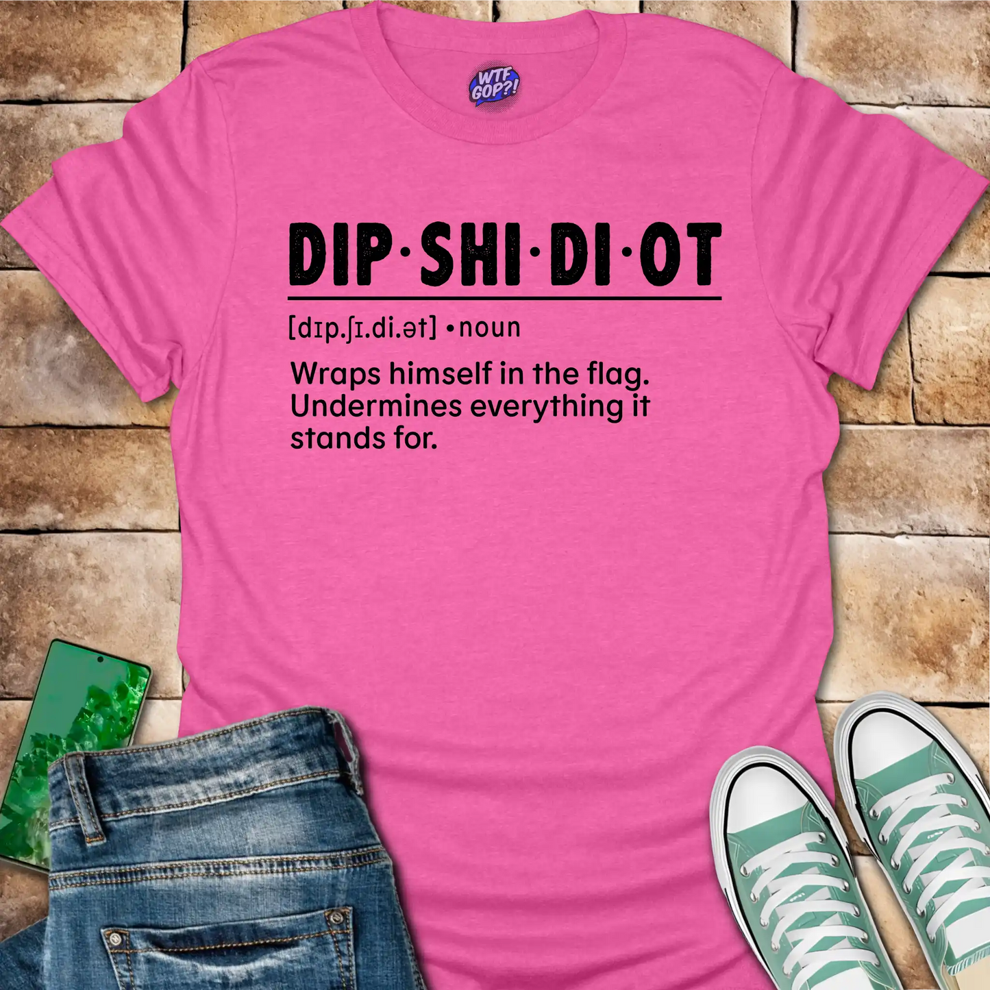 Fake Patriot Shirt - Dipshidiot Definition Anti Hypocrisy Statement Tee