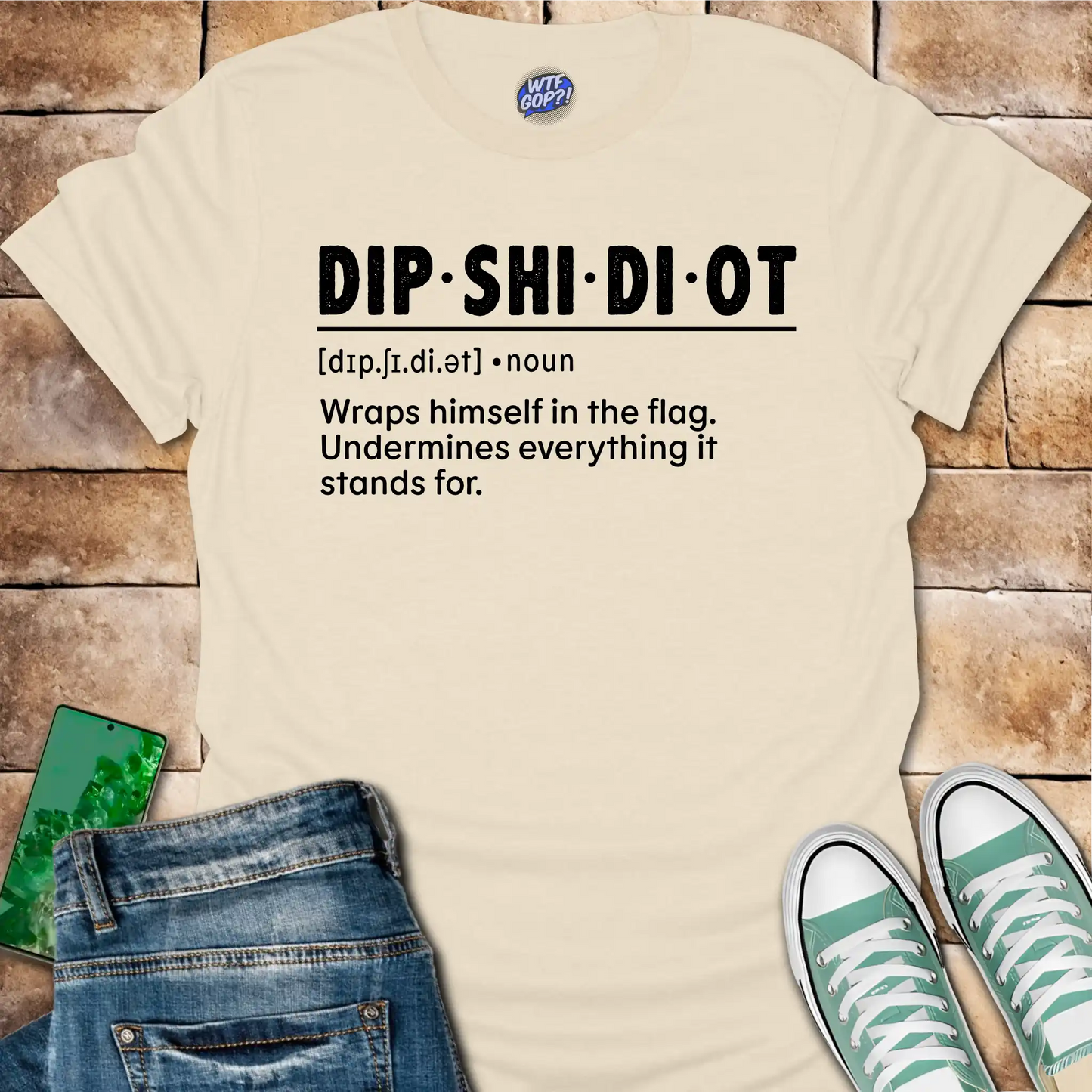 Fake Patriot Shirt - Dipshidiot Definition Anti Hypocrisy Statement Tee