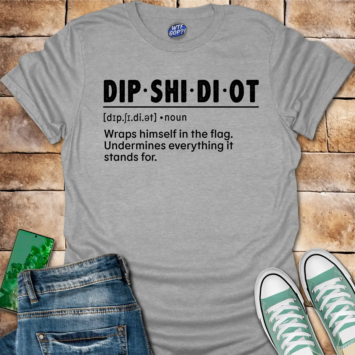 Fake Patriot Shirt - Dipshidiot Definition Anti Hypocrisy Statement Tee