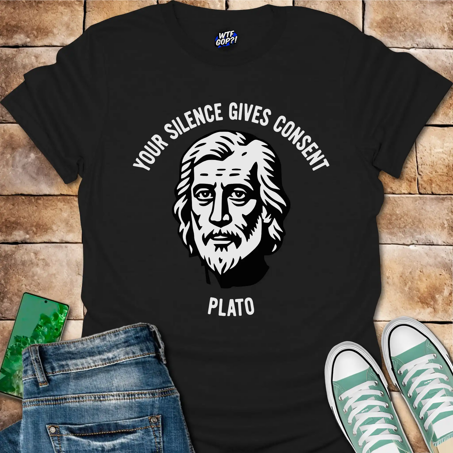 Plato Quote Shirt | Your Silence Gives Consent | Political Philosophy Tee