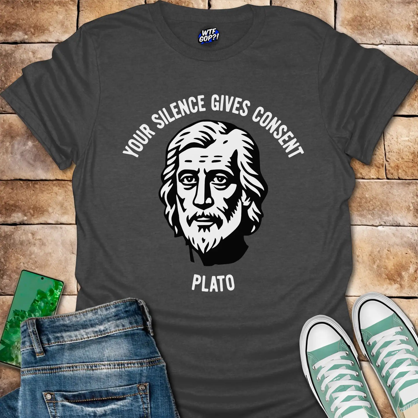 Plato Quote Shirt | Your Silence Gives Consent | Political Philosophy Tee