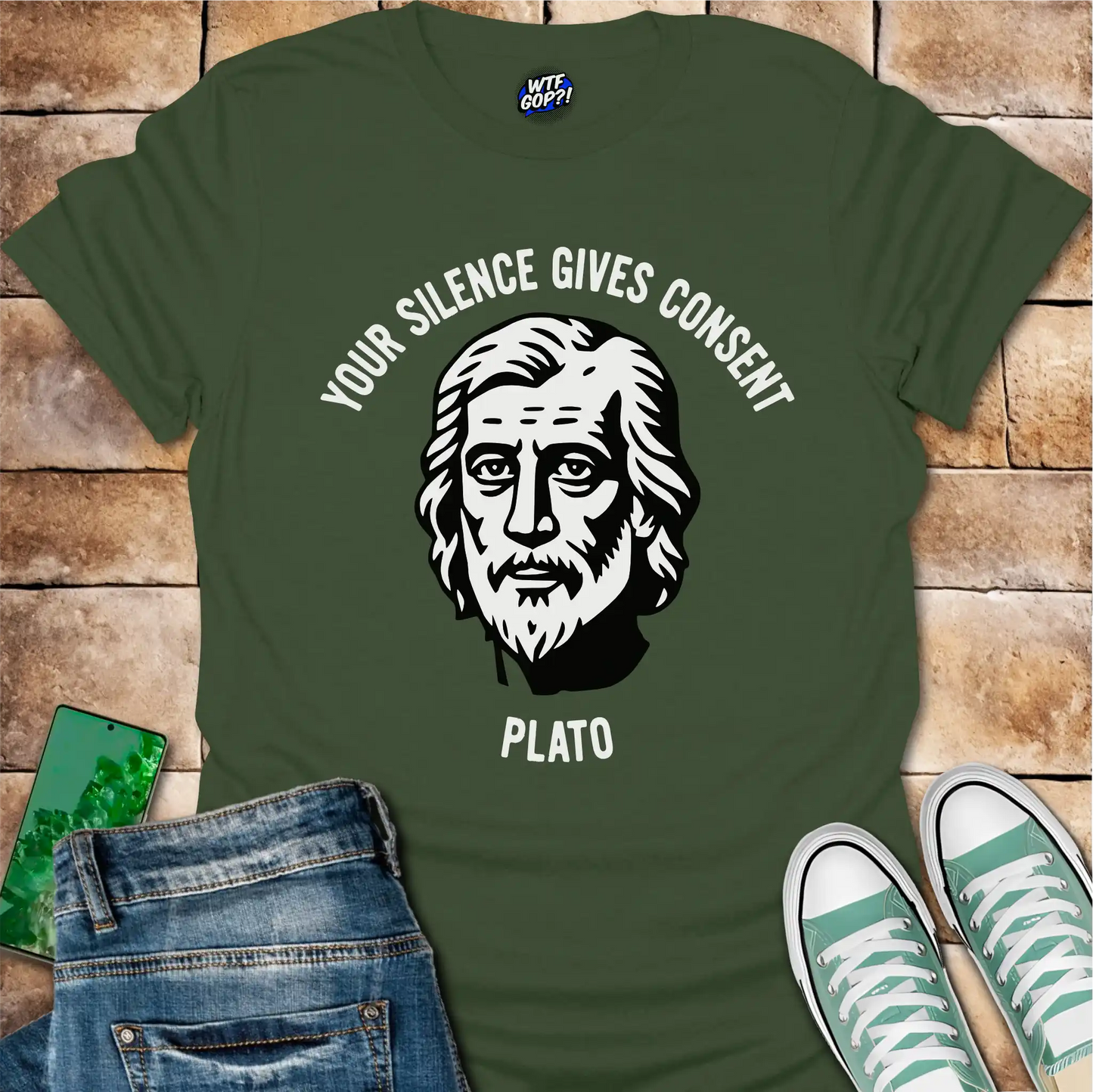 Plato Quote Shirt | Your Silence Gives Consent | Political Philosophy Tee