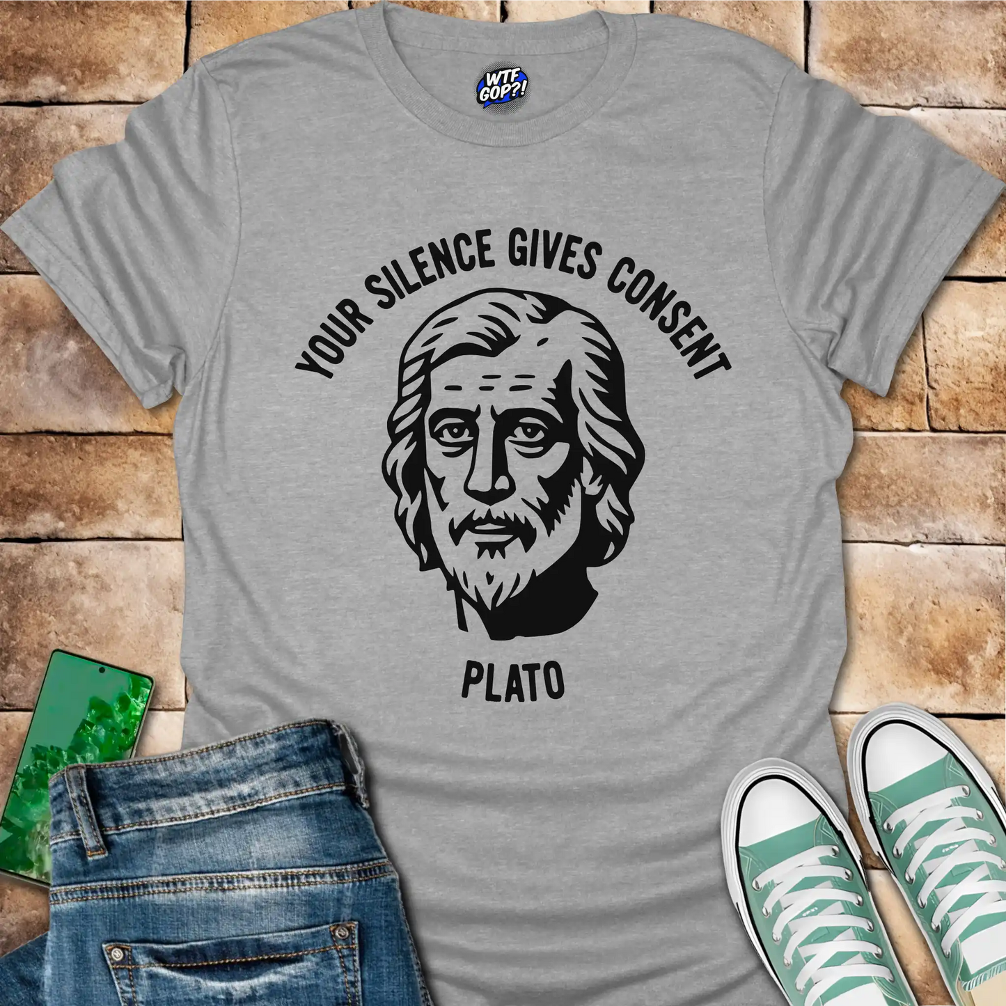 Plato Quote Shirt | Your Silence Gives Consent | Political Philosophy Tee