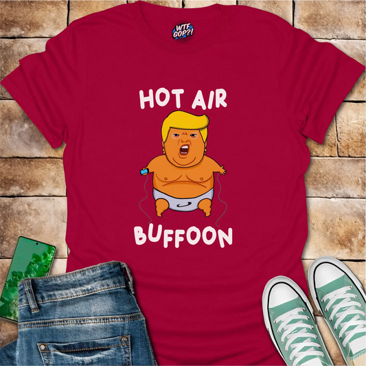 Cherry Red Baby Balloon t-shirt with hot air buffoon graphic