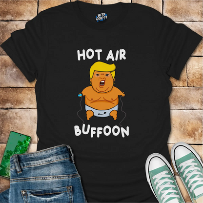 Black Baby Balloon t-shirt with hot air buffoon graphic