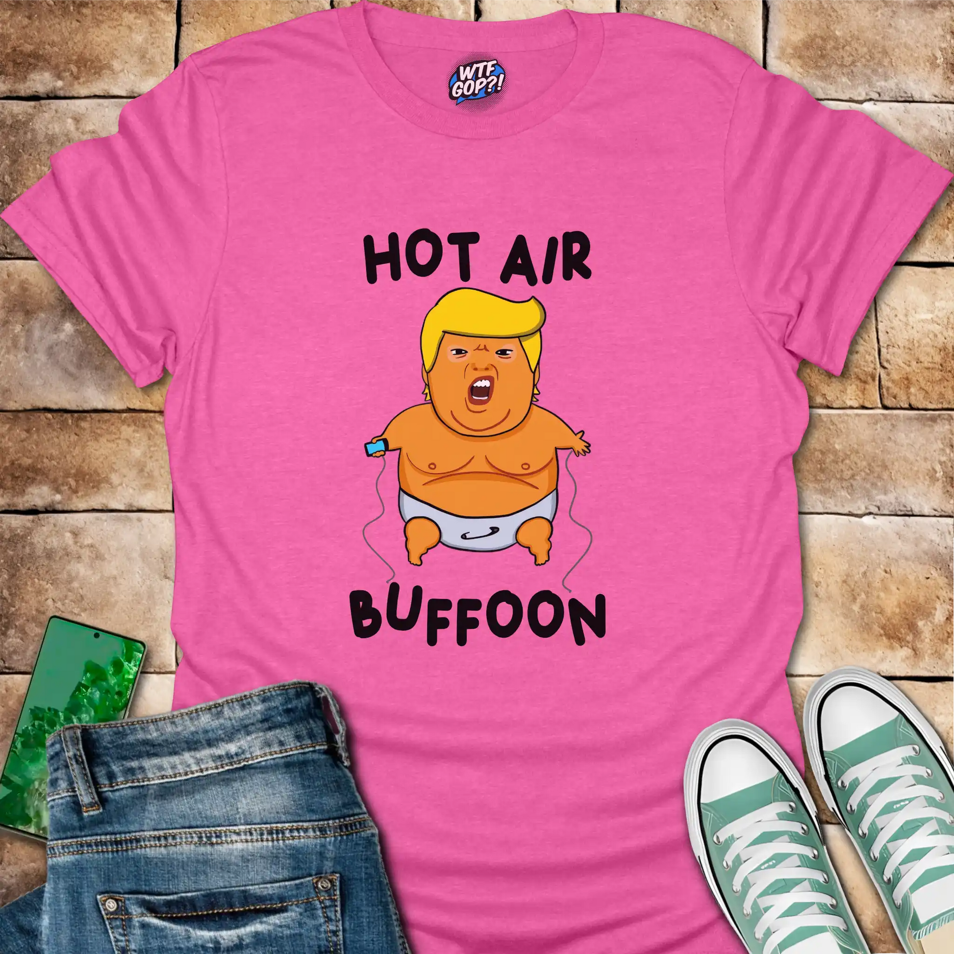 Pink Baby Balloon t-shirt with hot air buffoon graphic