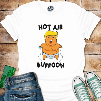 White Baby Balloon t-shirt with hot air buffoon graphic