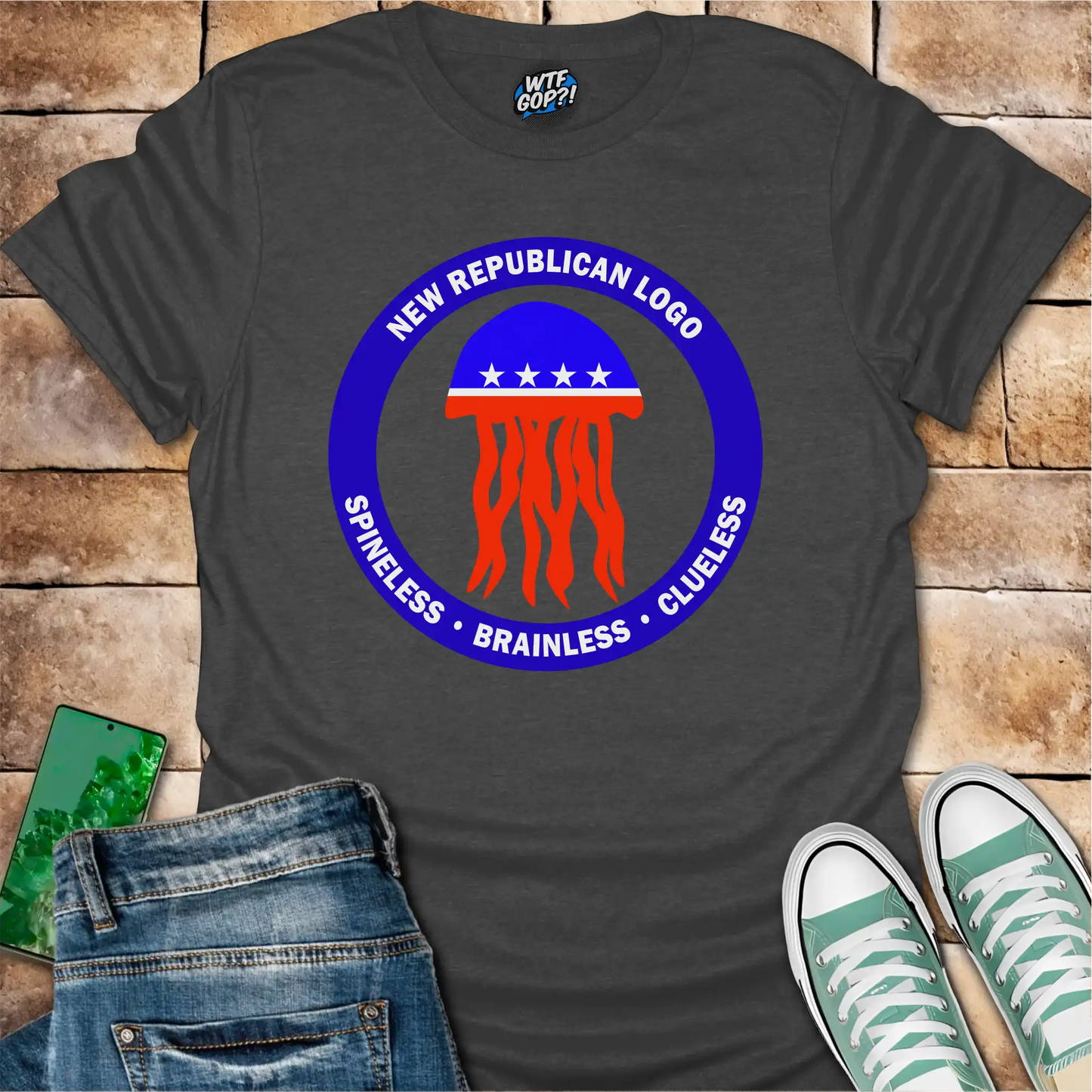 Republican Jellyfish Shirt - Spineless Brainless Clueless Political Humor Tee