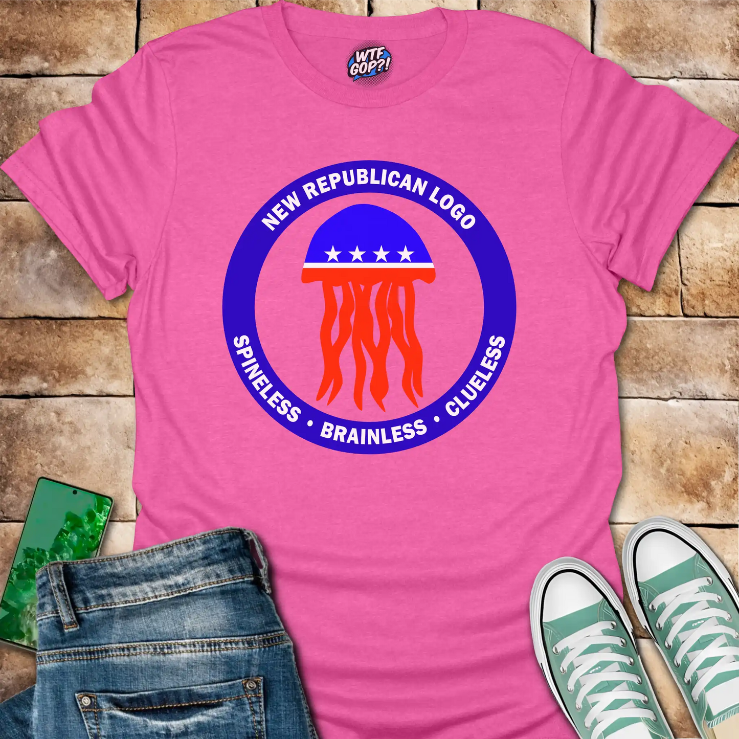 Republican Jellyfish Shirt - Spineless Brainless Clueless Political Humor Tee