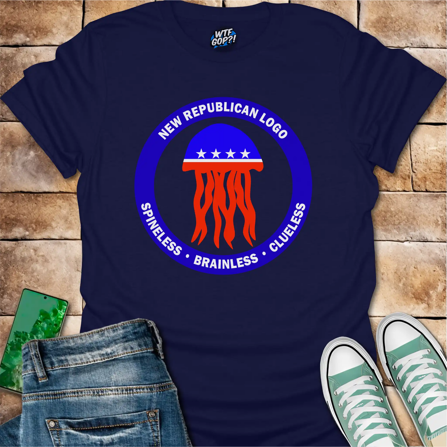 Republican Jellyfish Shirt - Spineless Brainless Clueless Political Humor Tee